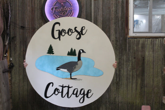 Large Cottage Sign Round Cabin Over Sized Your Custom Design 3D Raised Image Address Sign Entrance Sign Laser Cut