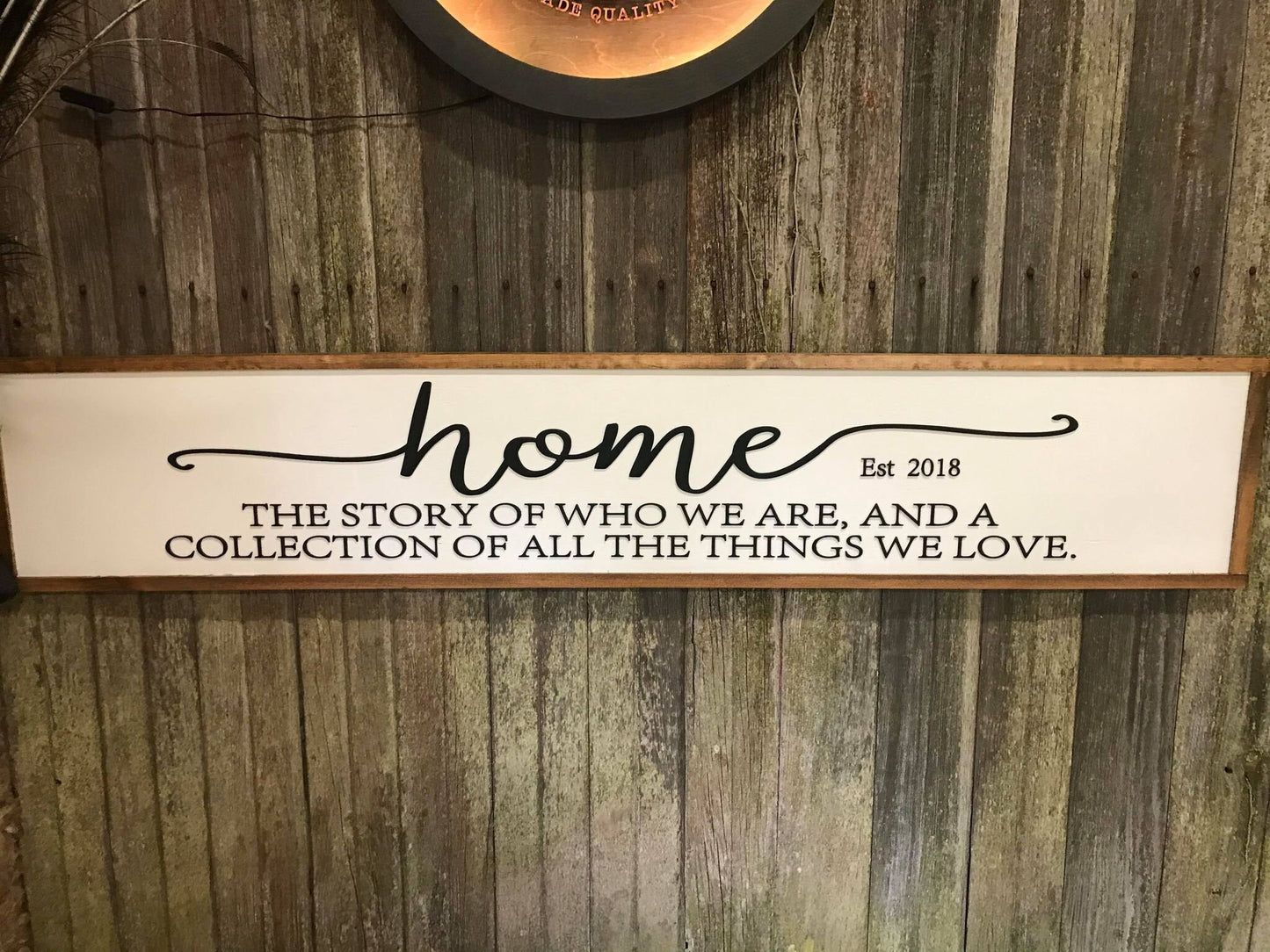 Large Custom Home Sign The Story Of Who are Are Established Sign New Home Gift Over-sized Wood 3D Raised Text