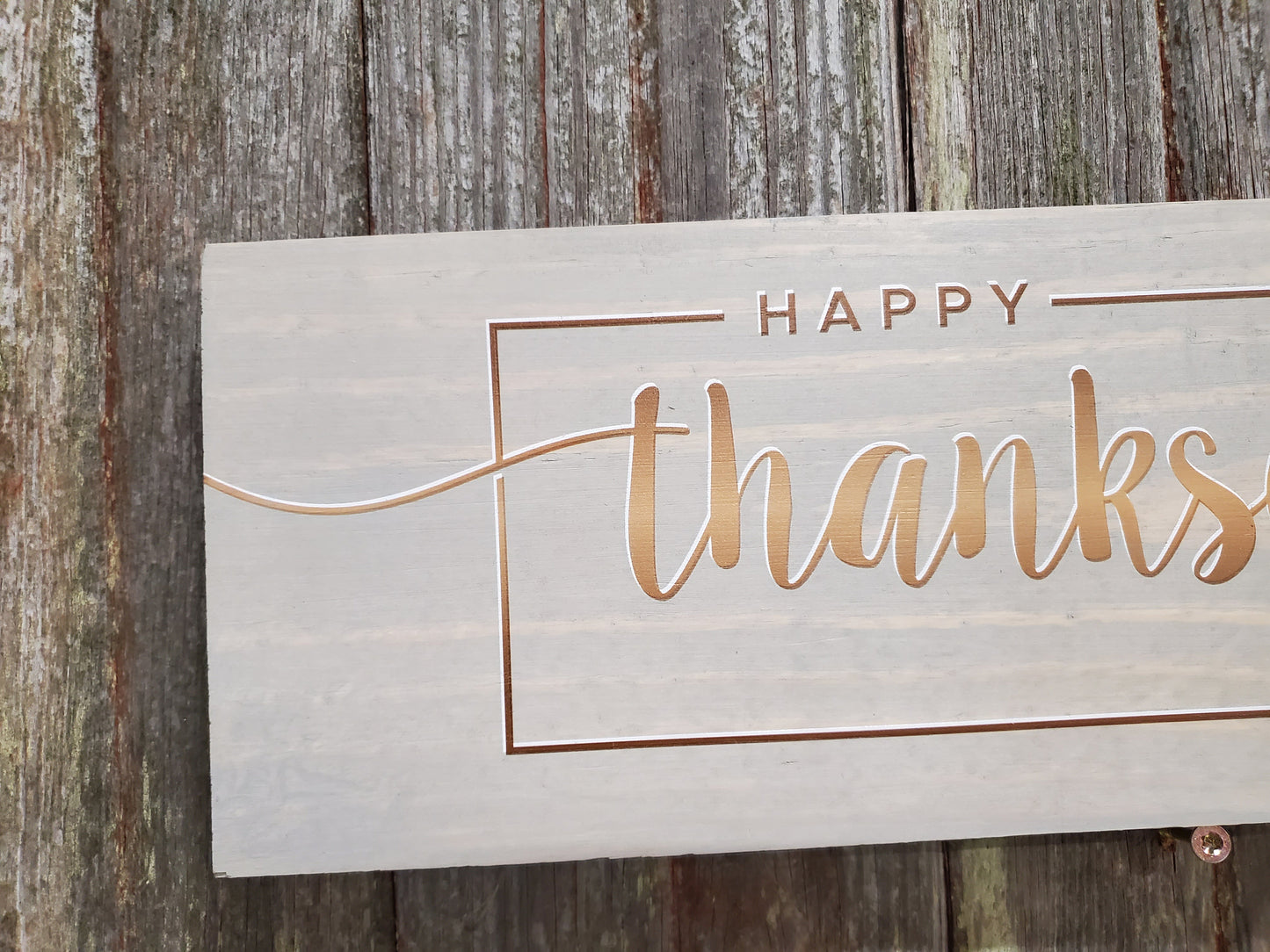 Happy Thanksgiving Wall Decor Thanksgiving Sign Stained Wood Print Color Fall Decor Text Script Housewarming