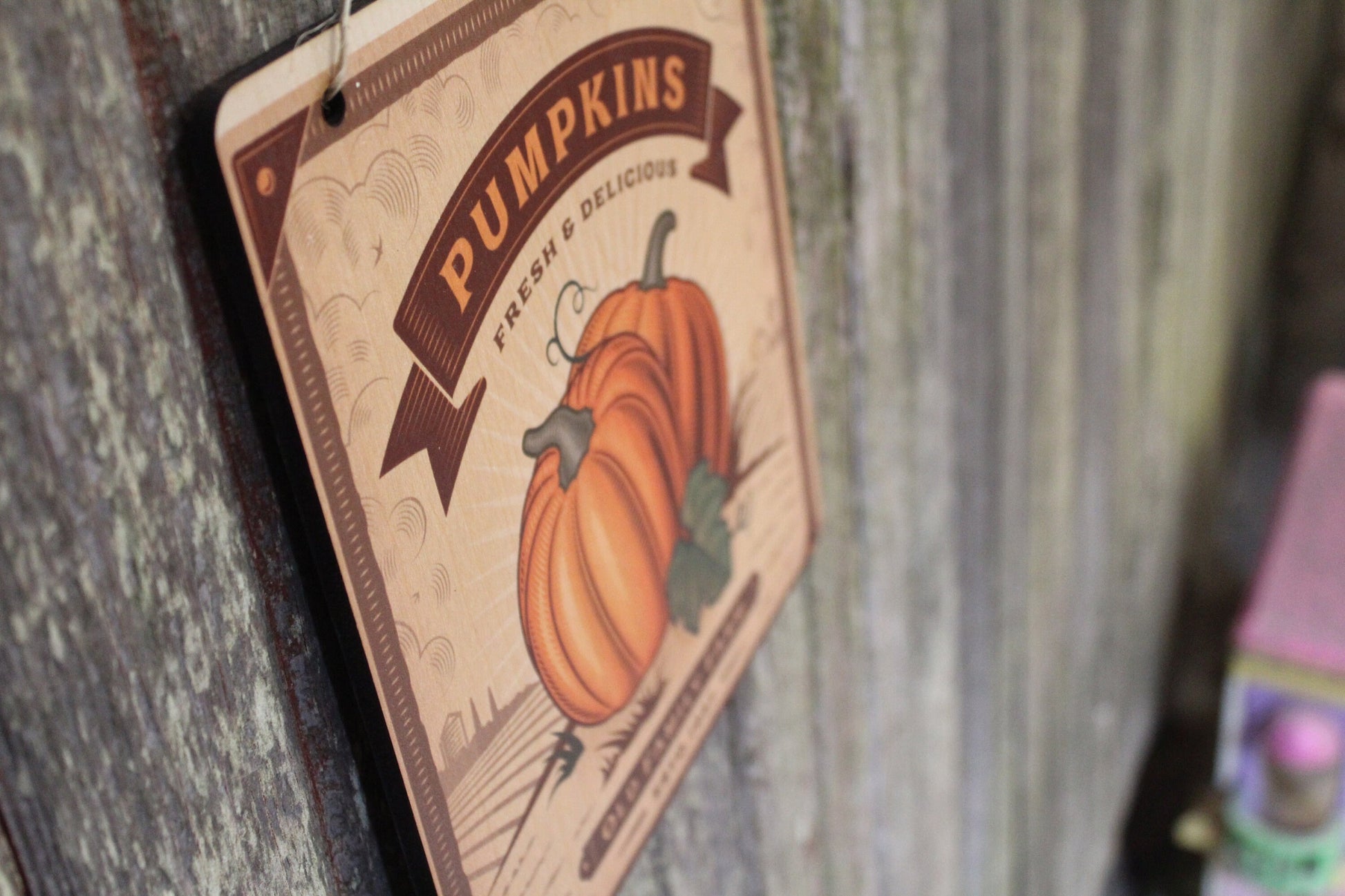 Pumpkin Farm Wood Sign Fall Harvest Wall Decor Autumn Wall Hanging Wooden Family Farm Established Rustic Country