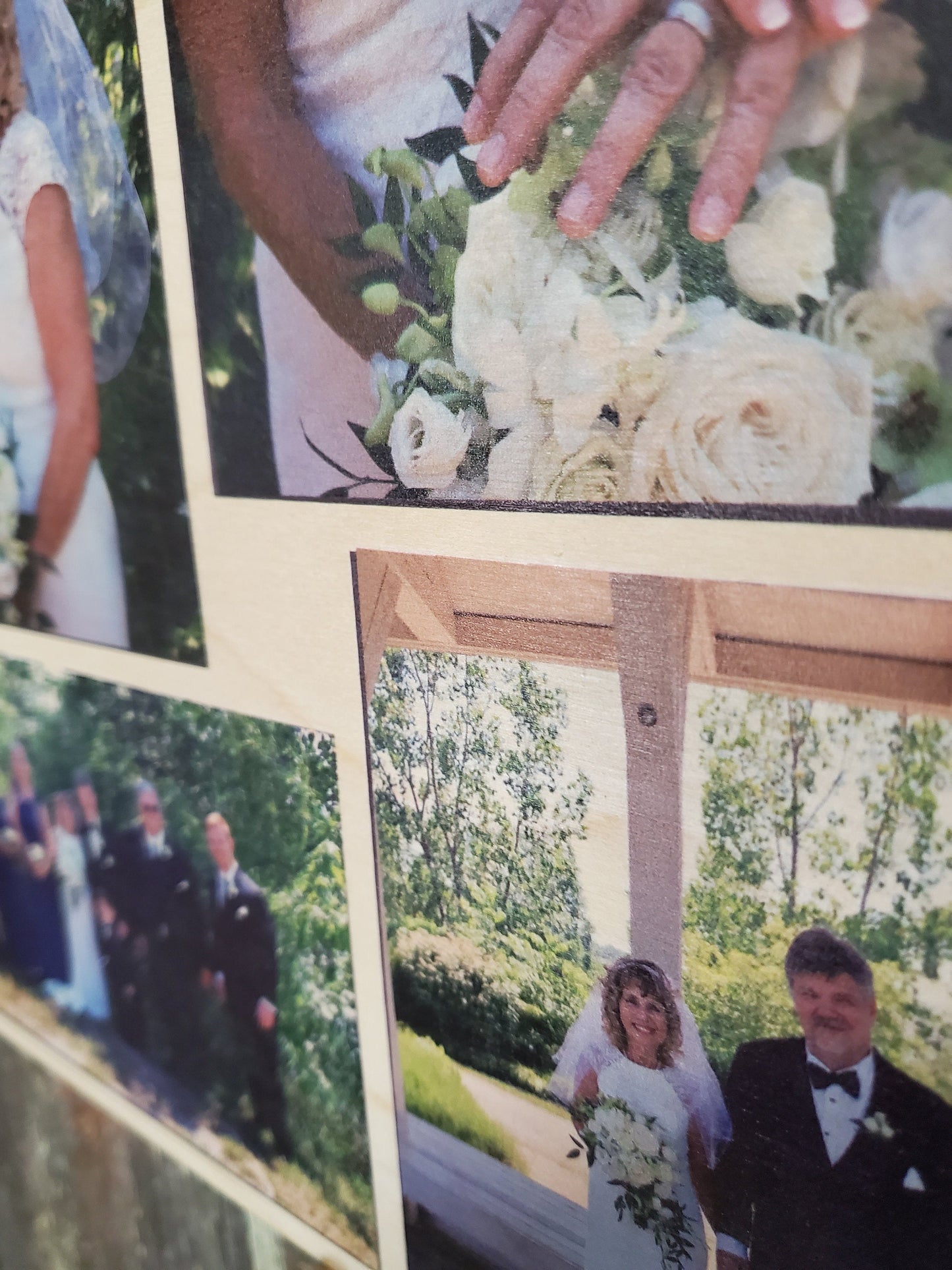 Diamond Collage Wedding Wood Square Custom Photo Square Wall Hanging Photo Picture Family Photos Printed Personalized Gift Home Decor USA