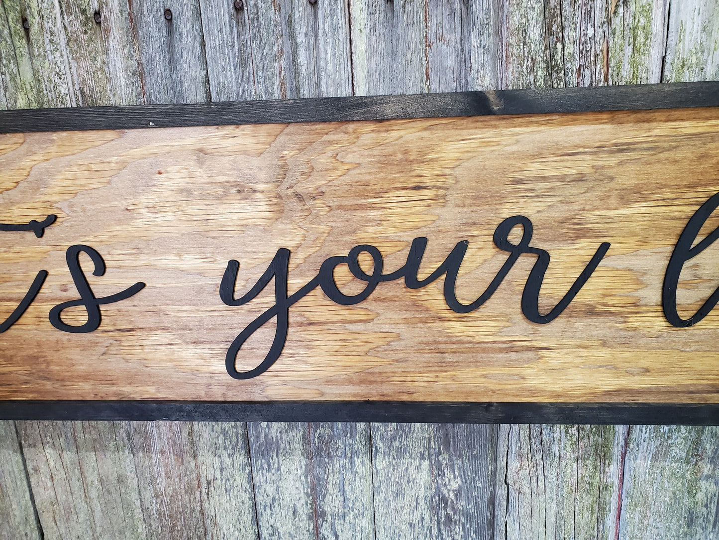 Its Your Love Large Custom Established Sign Wedding Gift Country Rustic Wood 3D Raised Text Wooden Framed Shabby Chic Cabin Decor