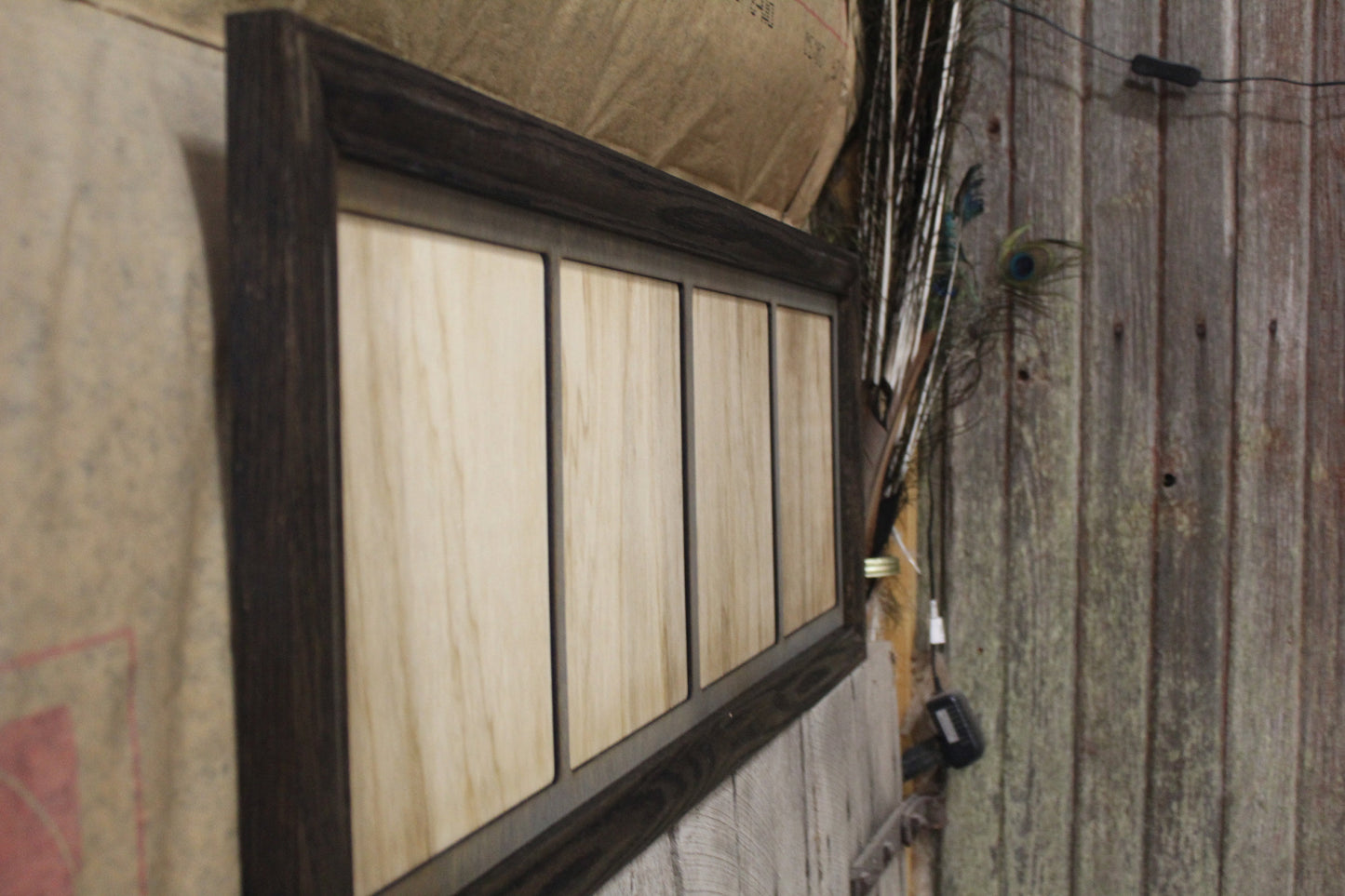 Farmhouse Picture Frame Holds 4 8X10 Openings and Mat Wood Ebony Frame Gray Mat Handmade Hardwood Barn Milled