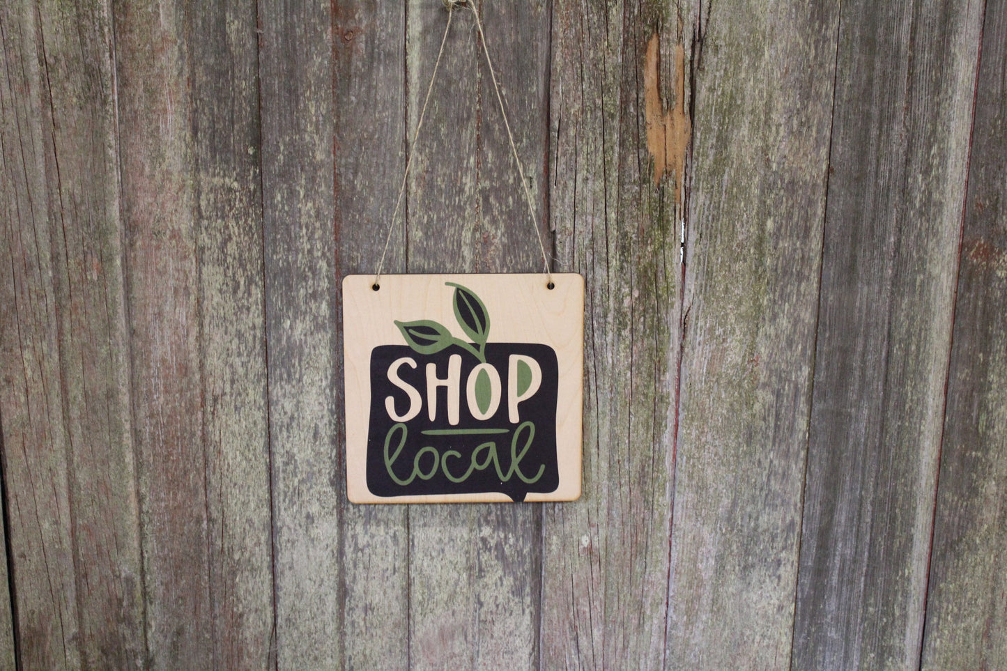 Shop Local Wood Sign Portable Vender Sign Small Business Sign Marketing Printed Wall Sign Door Hanger Farm Market