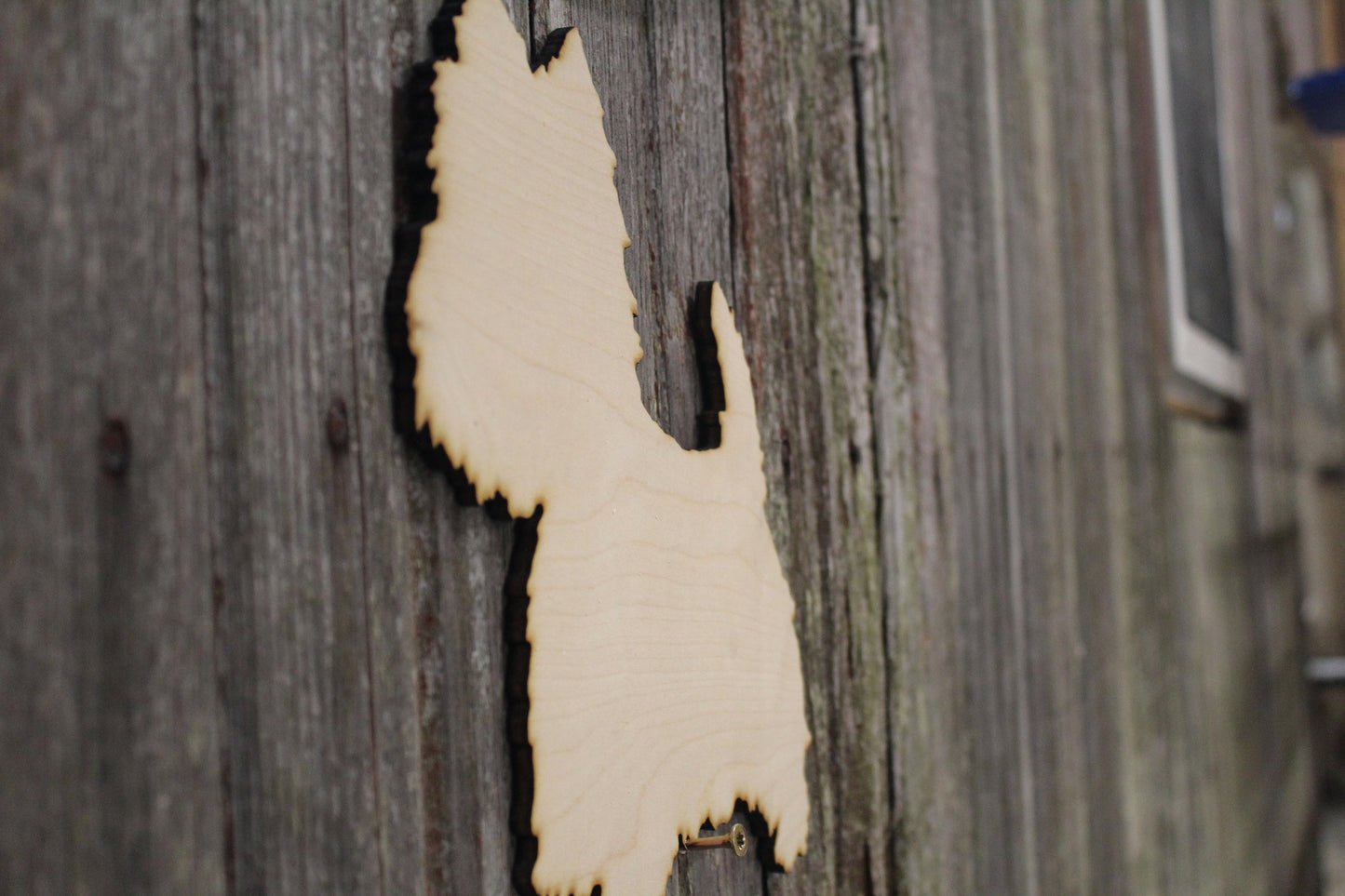 Westie Westland Terrier Dog Cutout DIY Wood Silhouette  Laser Cut Wooden Decor Image Wreath Birch Decoration Natural