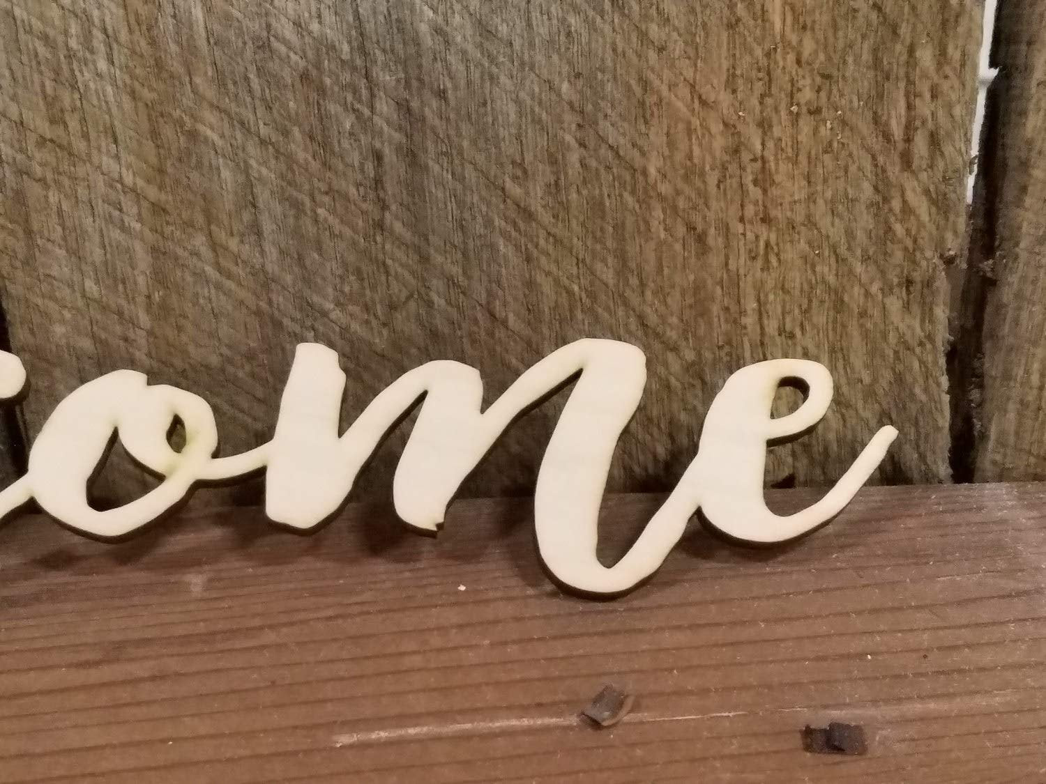 12 inch Welcome wood cutout in Bromello Font