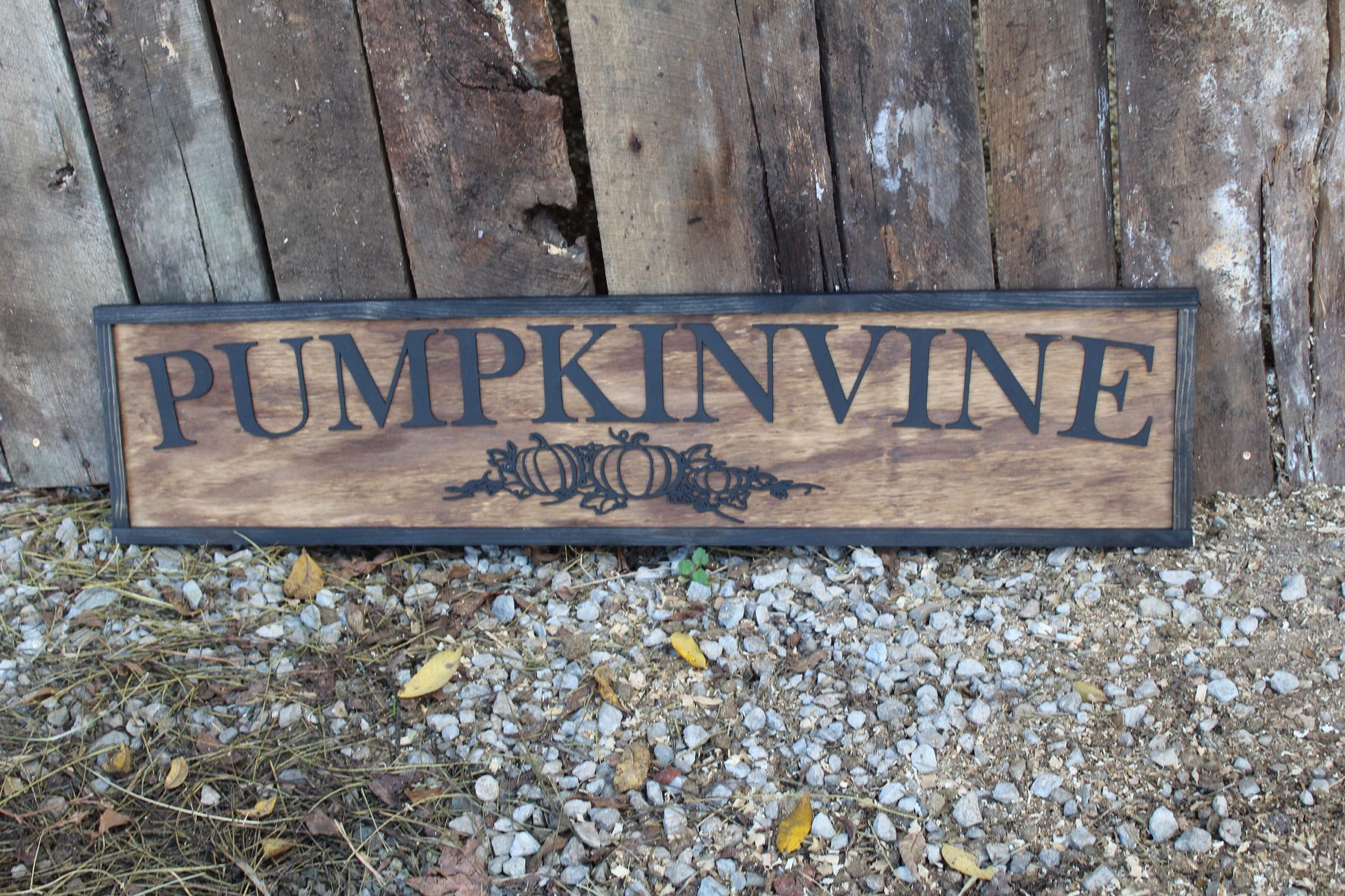 Large Custom Ranch Sign Over-sized Raised Text Pumpkin Rustic Business Logo Wood Laser Cut Out 3D Extra Large Sign
