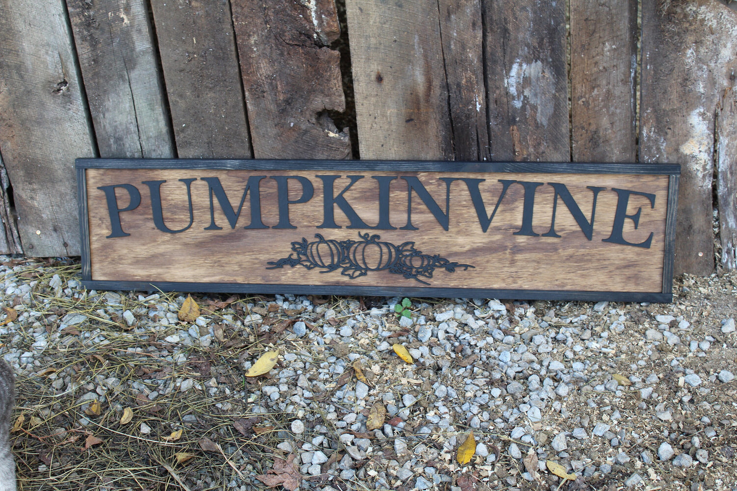 Large Custom Ranch Sign Over-sized Raised Text Pumpkin Rustic Business Logo Wood Laser Cut Out 3D Extra Large Sign