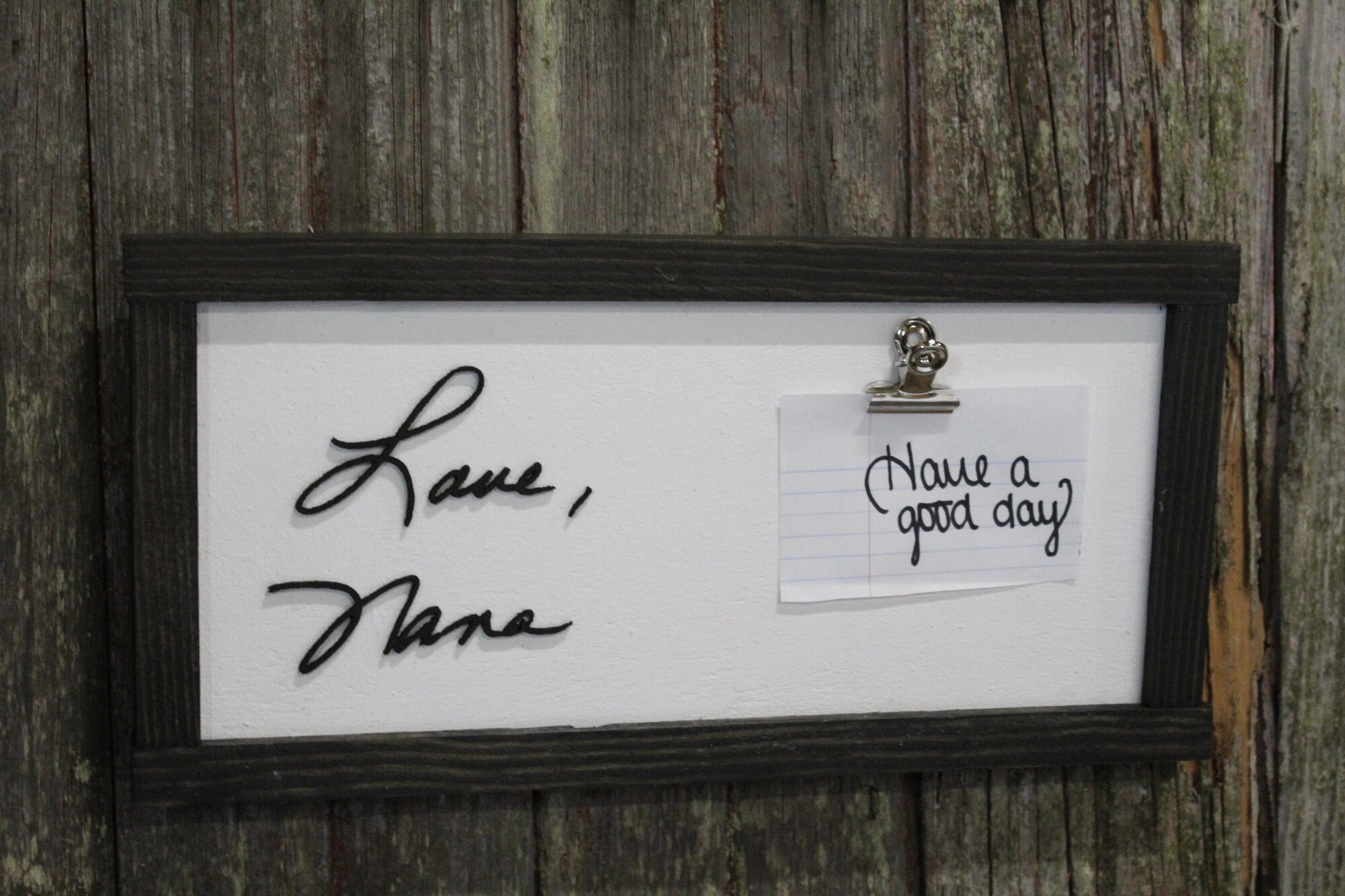 Handwriting Sign Your Actual Hand Writing Raised Text 3D With Photo Holder Note Clip Personalized Custom Shabby Chic Gift Mom Dad Parent