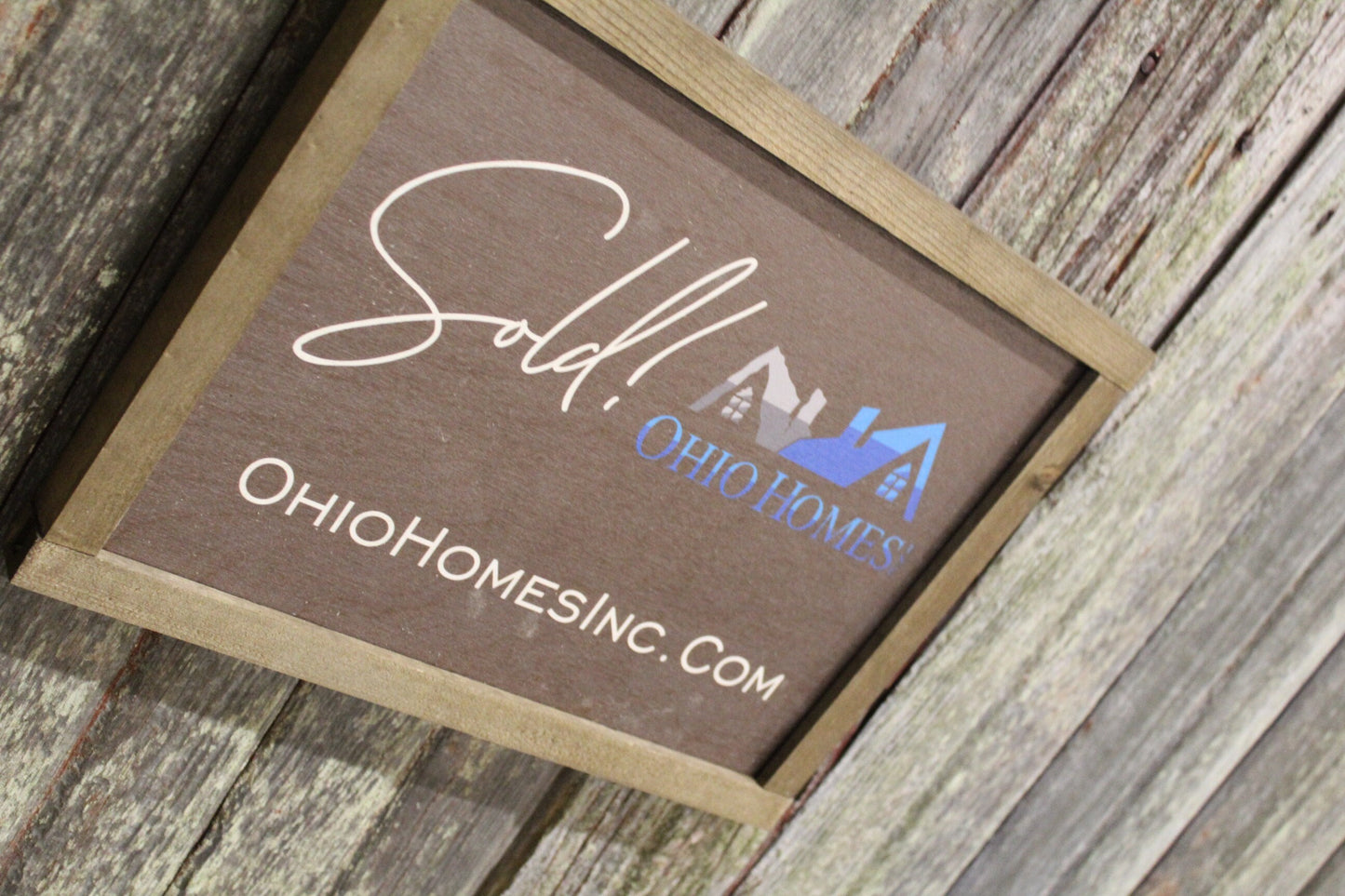 Sold! Realtor Sign Wood Photography Prop Sign Advertising Closing Company Sign Decor Gift for Real Estate Print Custom Business Logo