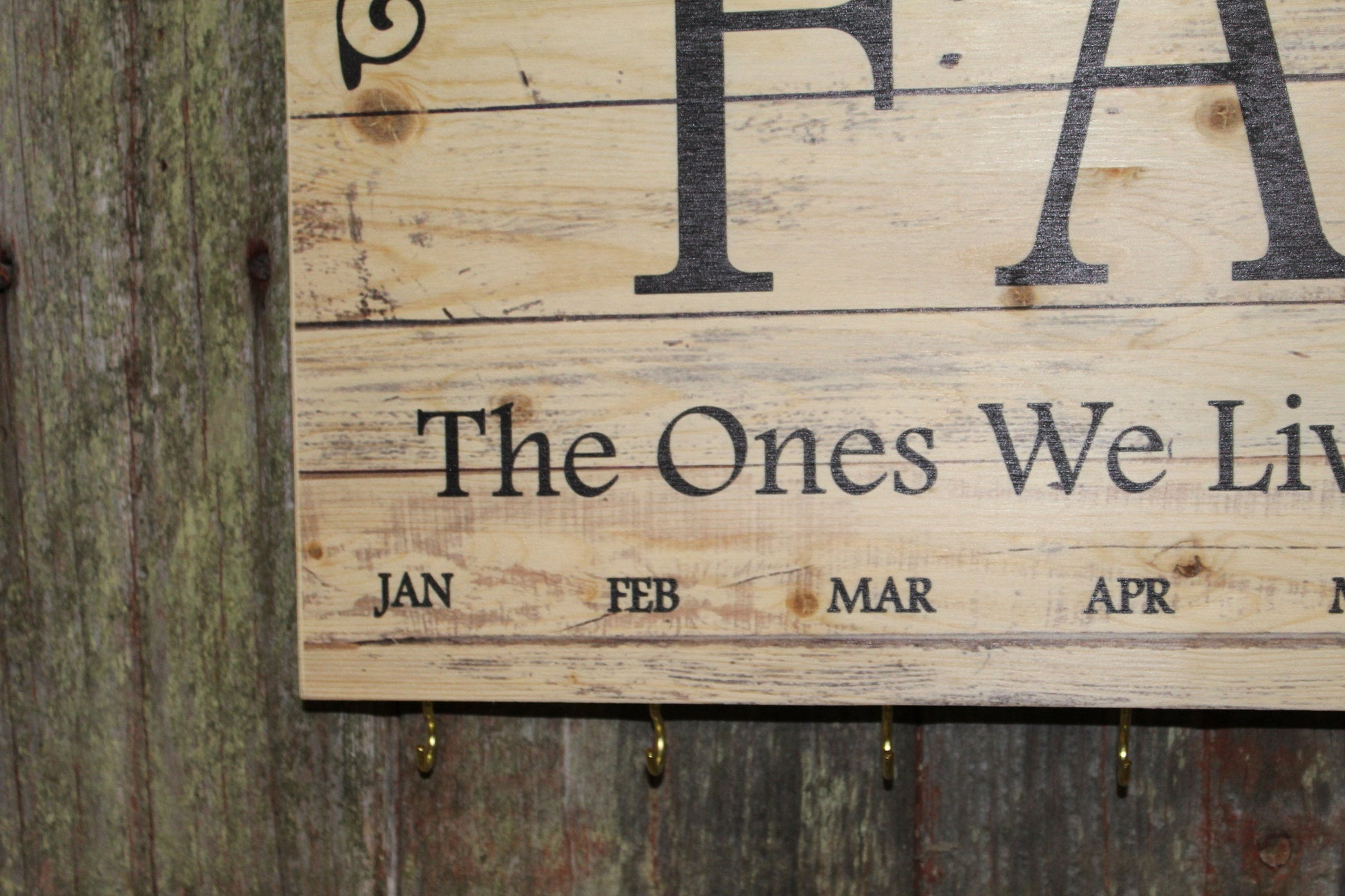 Family Monthly Birthday Sign Board With Circles or Hearts Celebration Chart Calendar Printed Rustic Shiplap Months Hanging