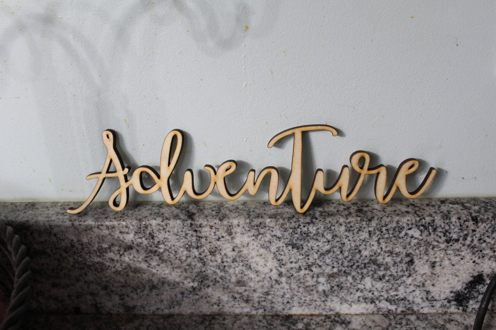 Adventure Word Cutout Sign Cut Out Text DIY Wood Word Crafts Wreath Laser Cut Wooden Décor Birch Script