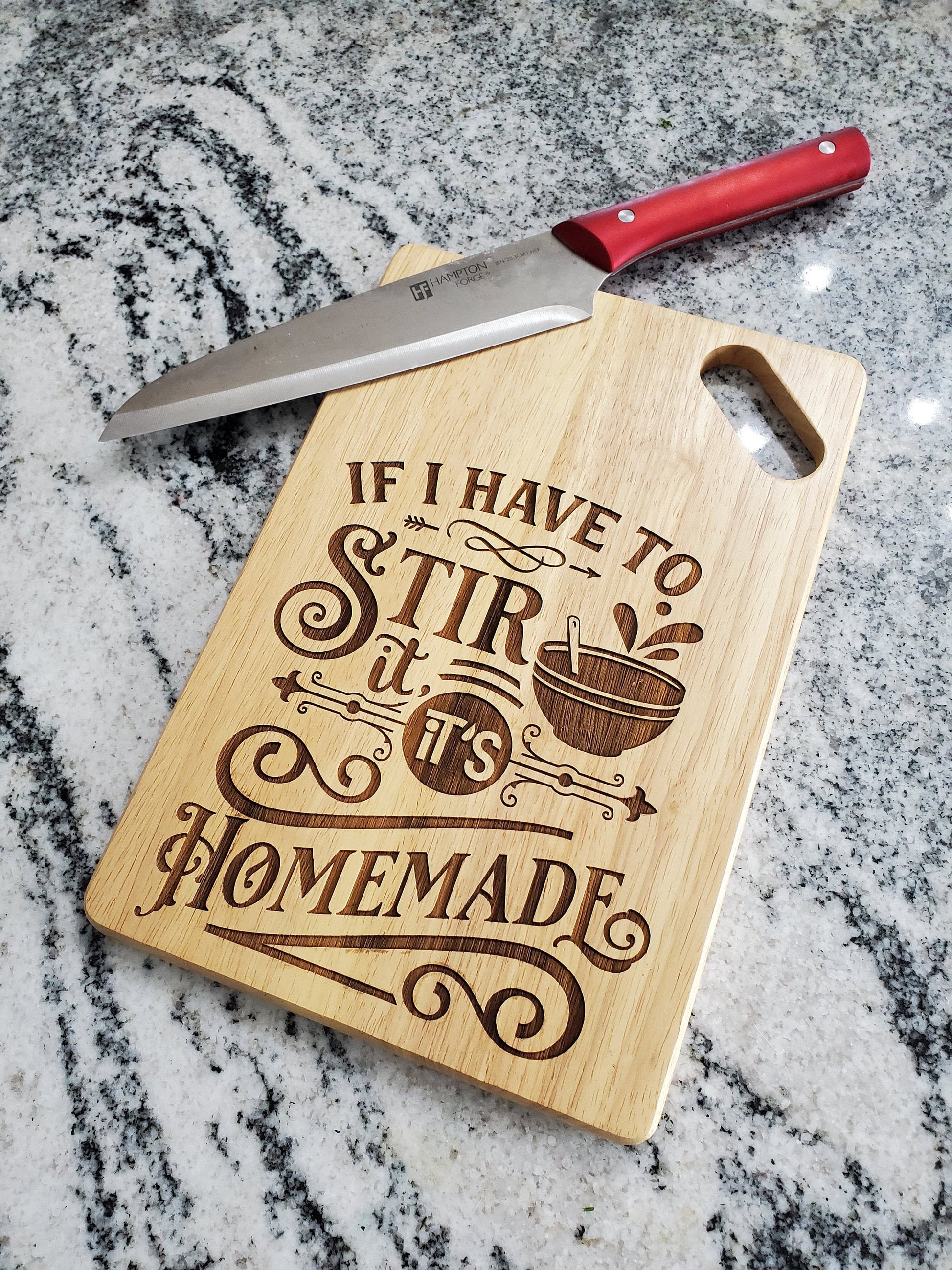 Funny Kitchen Cutting Board - Bout to Starve - Gift for Cook