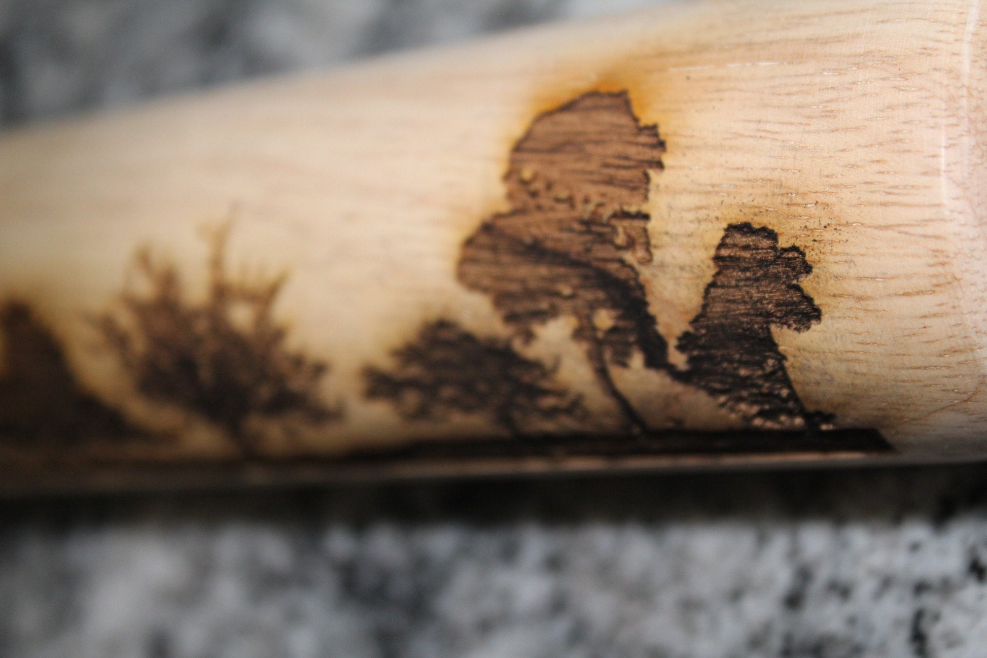 Tree Oak Maple Forest Rolling Pin Texture Embossed Engraved Wooden Cookie Stamp Laser Pottery Clay Stamp Embossing Roller Art