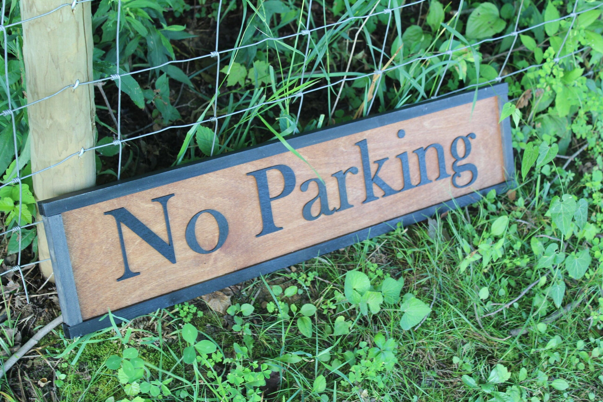 Large Custom No Parking Sign for Retreat Cabin Campground Sign Over-sized Rustic Wood Laser Cut Out 3D Extra Large Directional Sign