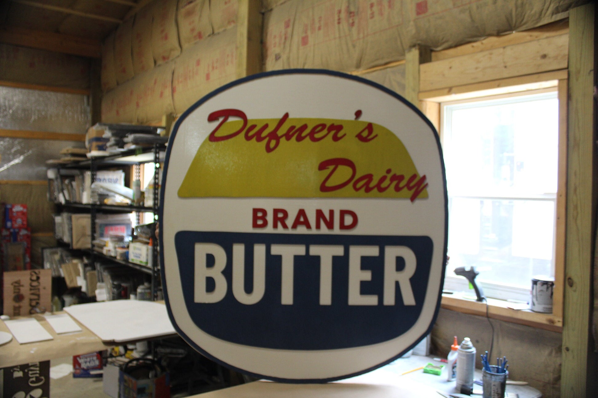 Dairy Farm Wood Sign Butter Your Custom Logo 3D Raised Text Business Sign Actual Logo Over Sized Large Entry Entrance Sign Small Business