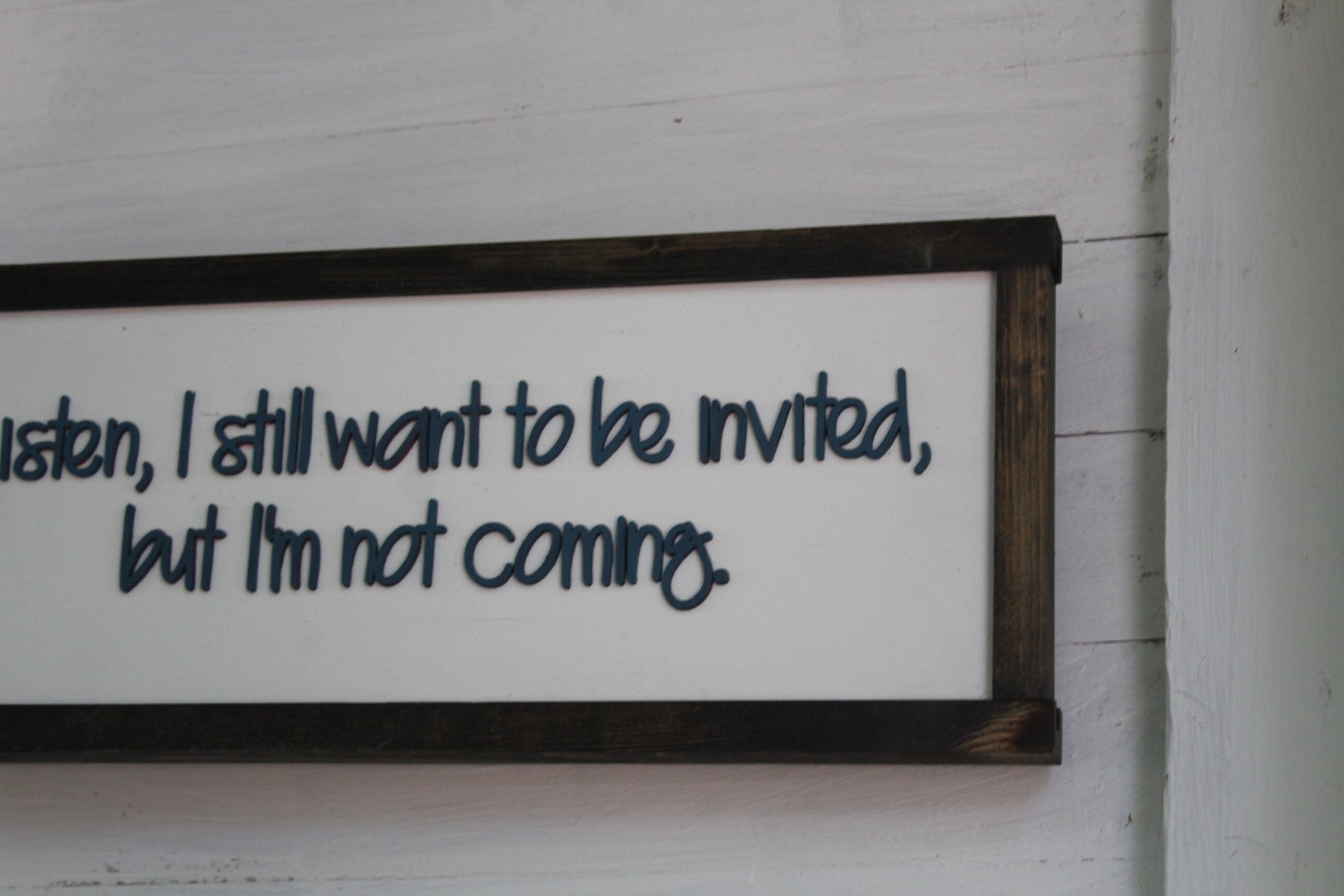 Introvert Wood Sign Joke Gag Gift Invite Me But I'm Not Coming Raised Text Rustic Sarcastic Decoration Wall Decor Hanging Snarky Homebody