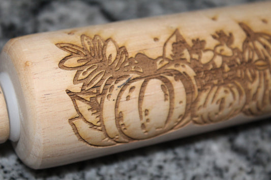 Tree Oak Maple Forest Rolling Pin Texture Embossed Engraved Wooden