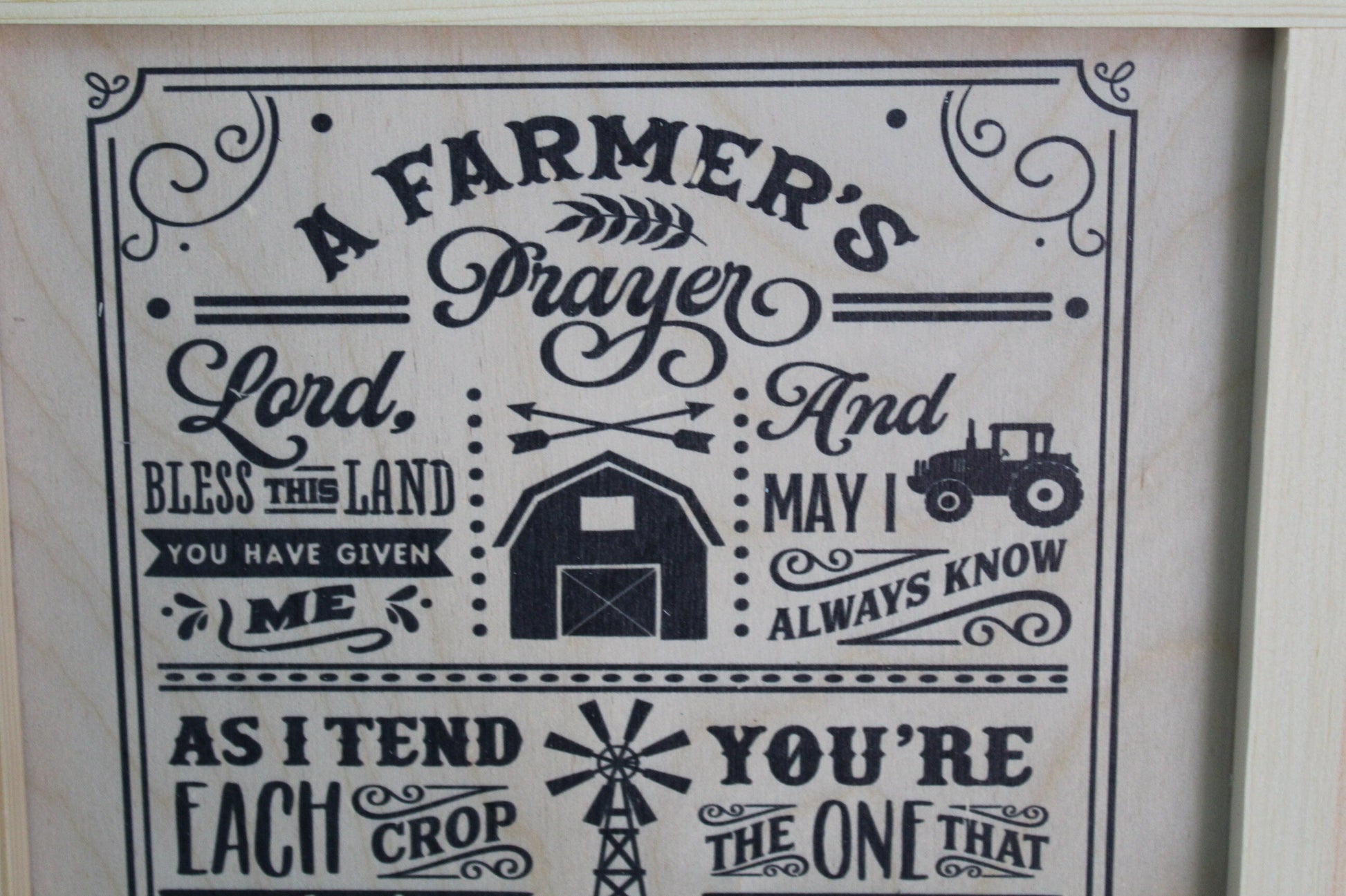 Farmer Gift The Farmers Prayer Wood Sign Farm Barn Chicken Hanging Bless this Land Crop Critter Strength Wisdom Blessings Decoration Rustic