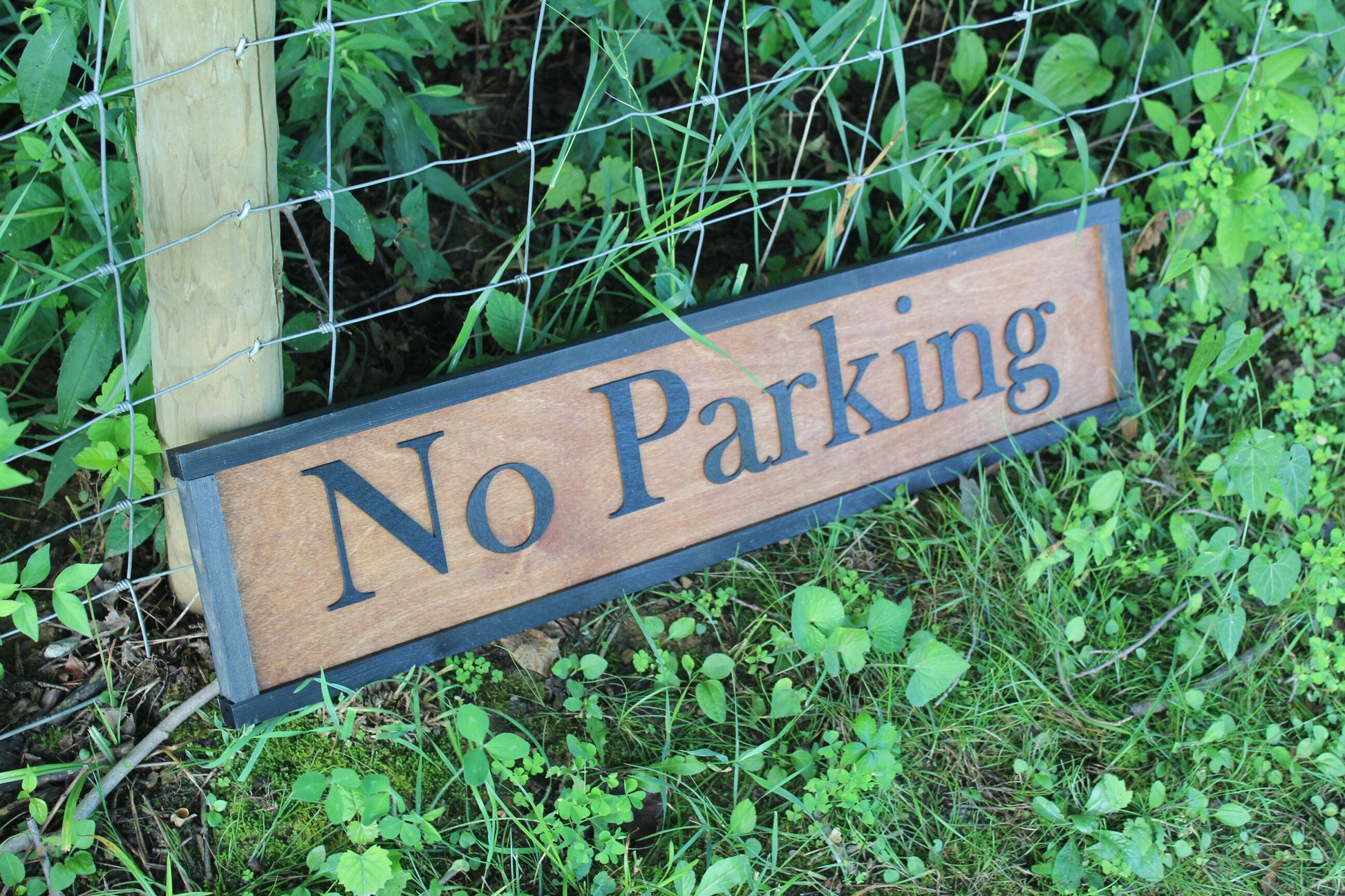 Large Custom No Parking Sign for Retreat Cabin Campground Sign Over-sized Rustic Wood Laser Cut Out 3D Extra Large Directional Sign