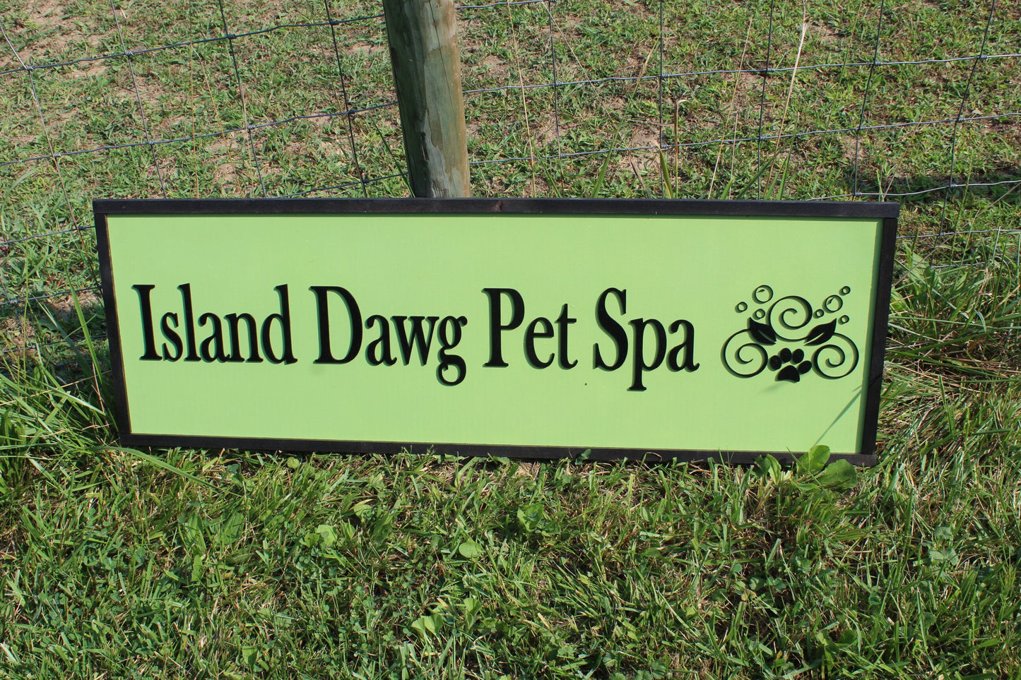 Spa Pet Animal Groomer Small Business Custom Wood Sign Large Commercial Signage Outdoor Sign Use My Logo Graphic Office Entrance Clean