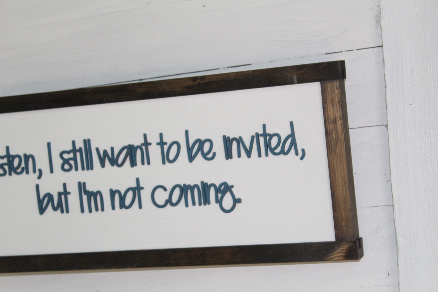 Introvert Wood Sign Joke Gag Gift Invite Me But I'm Not Coming Raised Text Rustic Sarcastic Decoration Wall Decor Hanging Snarky Homebody