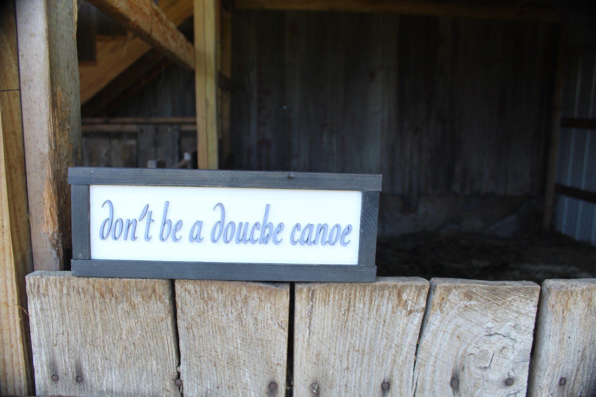 Sarcastic Don't Be A Deuce Canoe Wood Sign Joke Gag Gift Rustic Snarky Decoration Wall Decor Hanging Raised Text Wooden 3D