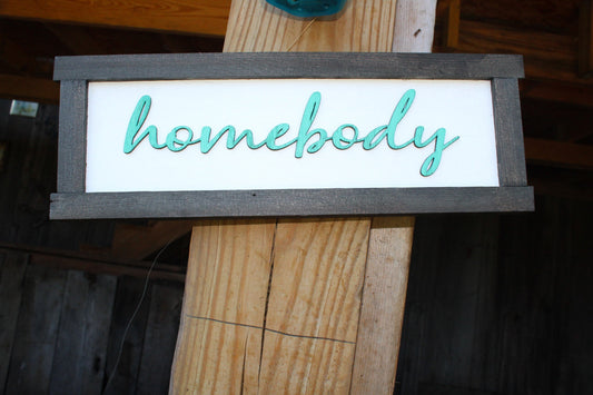 Homebody I Love My House Wood Sign Raised Text Wall Hanging Decoration Primitive Rustic  In Doors Gift Decor Stay At Home Homely Introvert