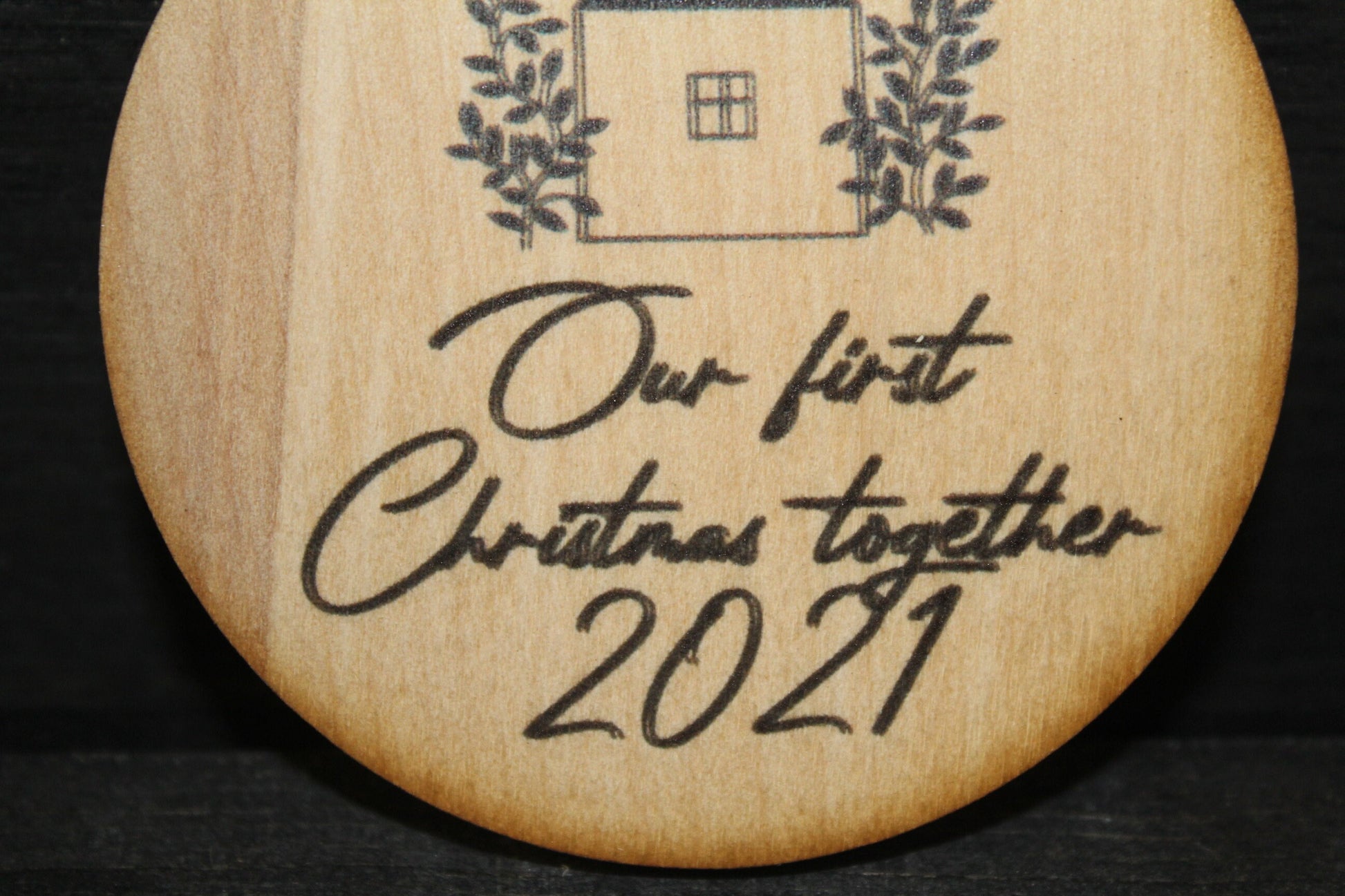 Our First Christmas Together 2021 Homeowners Newly Weds Couples Christmas Ornament Key Chain Gift Woodslice Handmade Housewarming Wedding