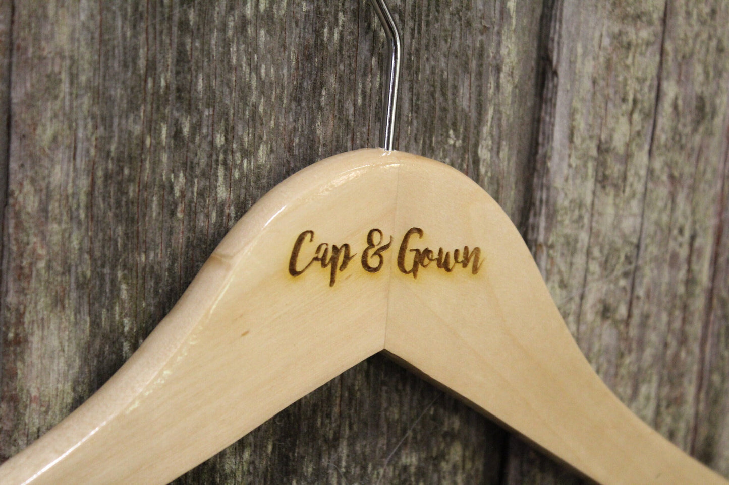 Cap and Gown Graduation Clothes Hanger Engraved Hard Wood Sturdy Dress Suit High School Ceremony Celebration