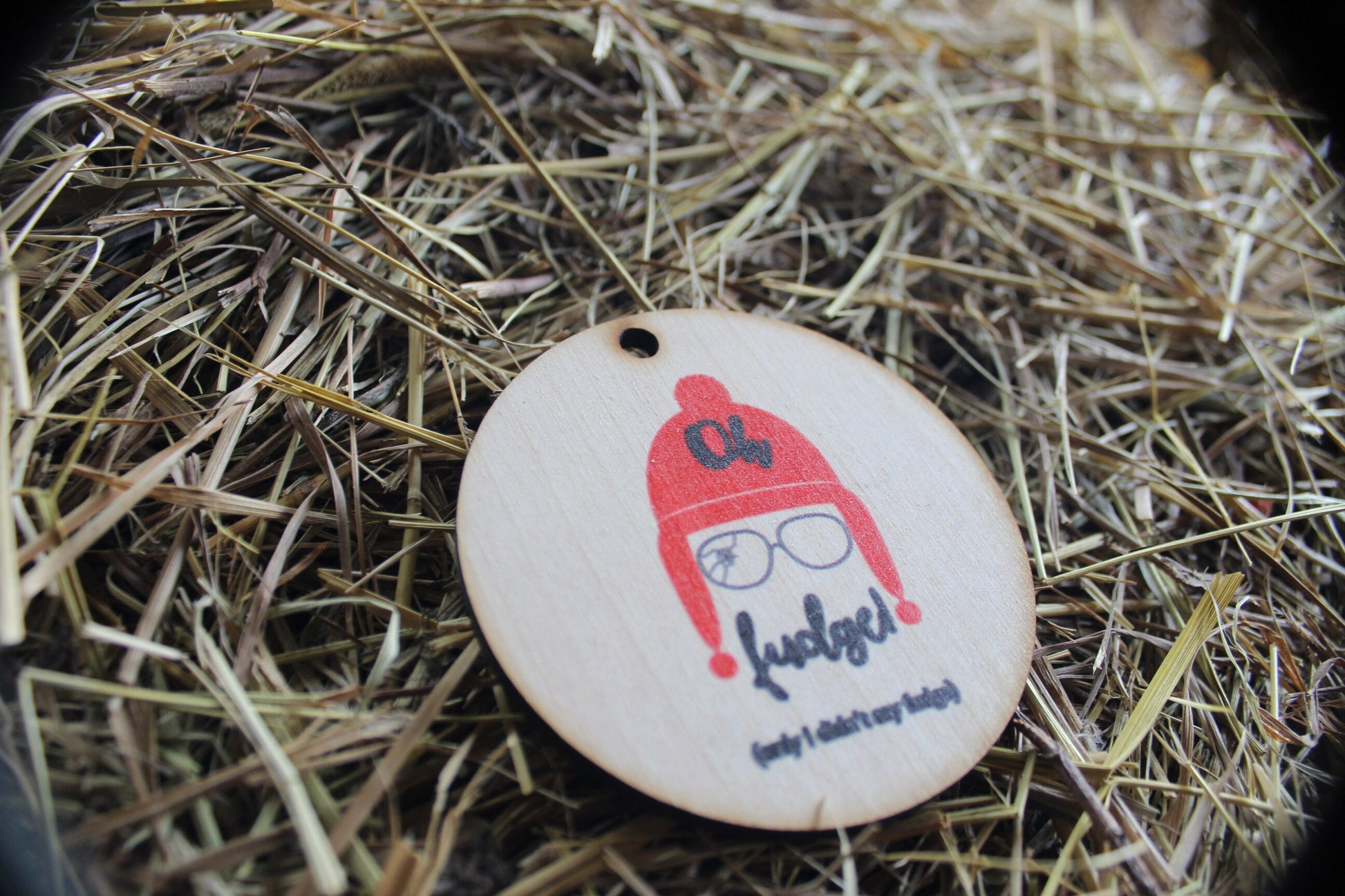 Oh Fudge Glasses Busted Funny Joke Tradition Happy Times Holiday Keychain Gift Christmas Tag Ornament