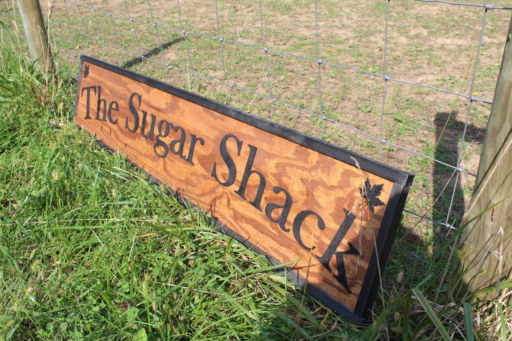 The Sugar Shack Maple Syrup Large Custom Ranch Sign Oversized Rustic Business Logo Wood Laser Cut Out 3D Extra Large Sign Footstepsinthepast