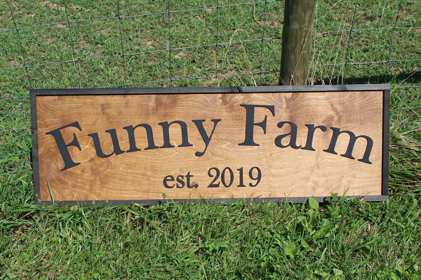 Funny Farm Homestead Ranch Enterance Large Custom Sign American Business Logo Wood Laser Cut Out 3D Extra Footstepsinthepast