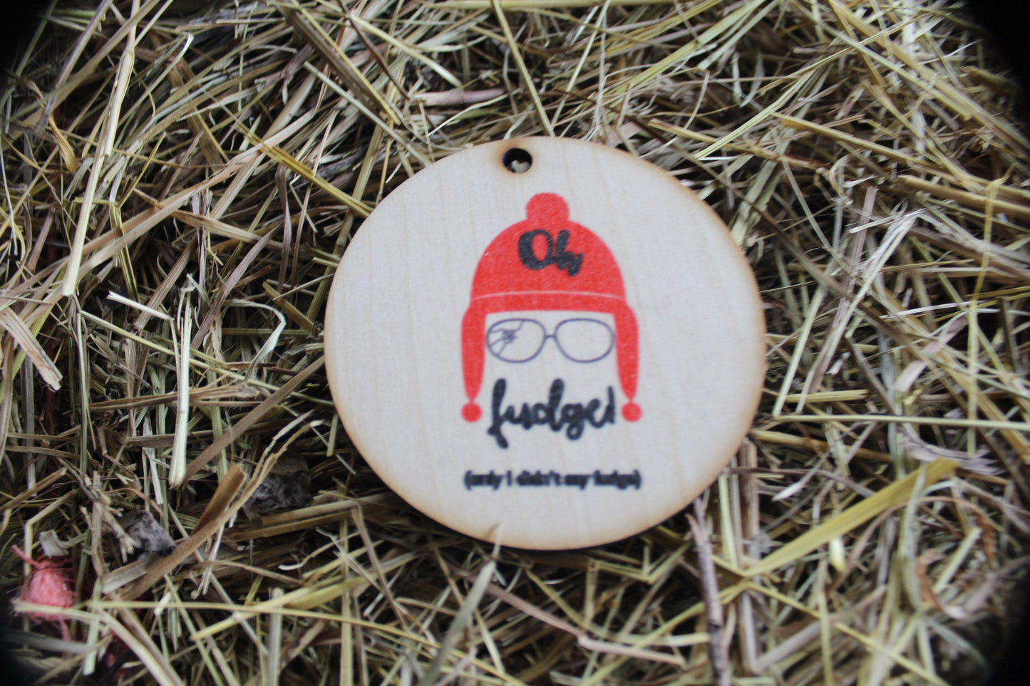 Oh Fudge Glasses Busted Funny Joke Tradition Happy Times Holiday Keychain Gift Christmas Tag Ornament