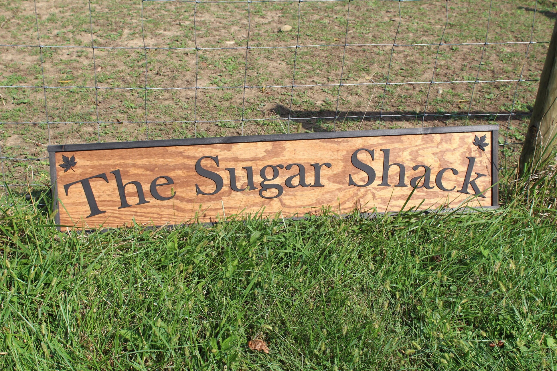 The Sugar Shack Maple Syrup Large Custom Ranch Sign Oversized Rustic Business Logo Wood Laser Cut Out 3D Extra Large Sign Footstepsinthepast