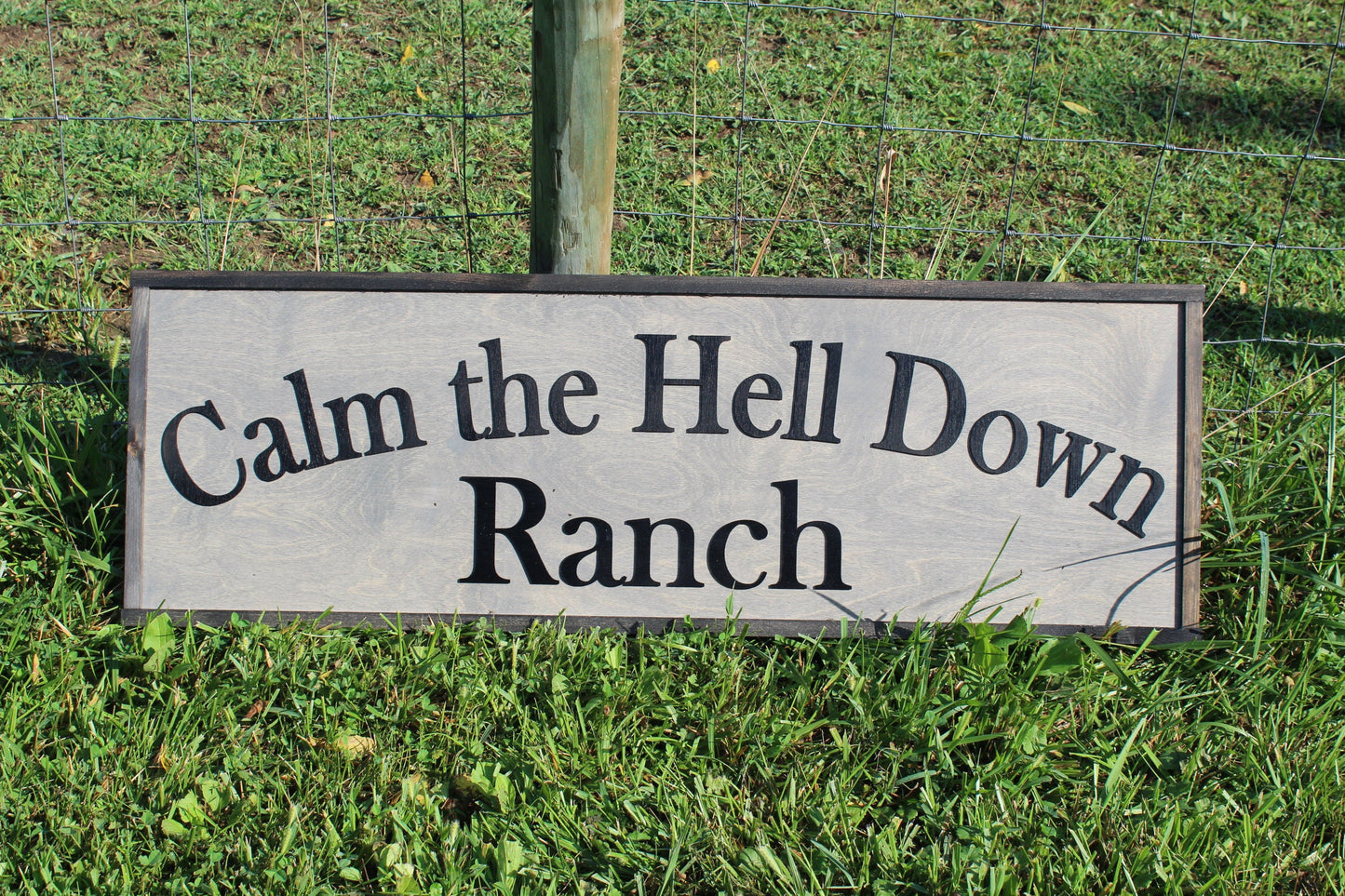 Calm Down Farm Homestead Ranch Large Custom Sign We Use Your Actual Graphic Business Logo Wood Laser Cut Out 3D Extra Footstepsinthepast