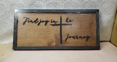 Find Joy In The Journey Decor Relax Rustic Vintge Guest Raised 3D Wood Decor Sign Qoute Cross Faith 3D Raised off the board Handmade