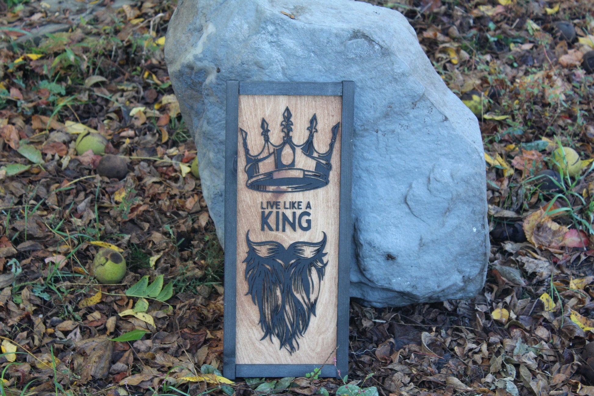 Dad Gift Guy Gift King Of Beards Live Like a King Crown Beard 3D Mancave Bathroom Throne Wood Laser Cut Handmade Beard Award Garage Signage