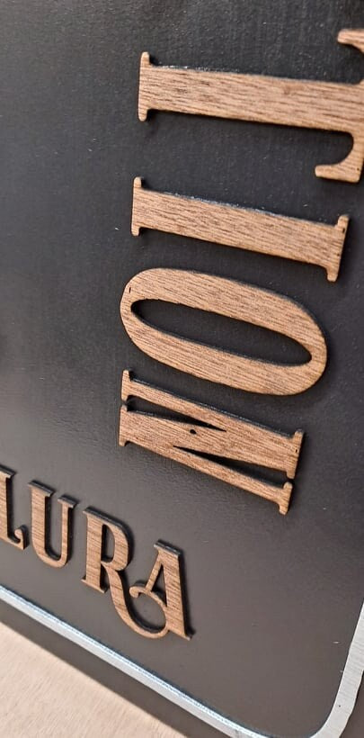 Construction Taurus Custom Sign Wood Laser Uvprinted Raised 3d Lettering Contour Cut Custom Business Sign Logo Owner
