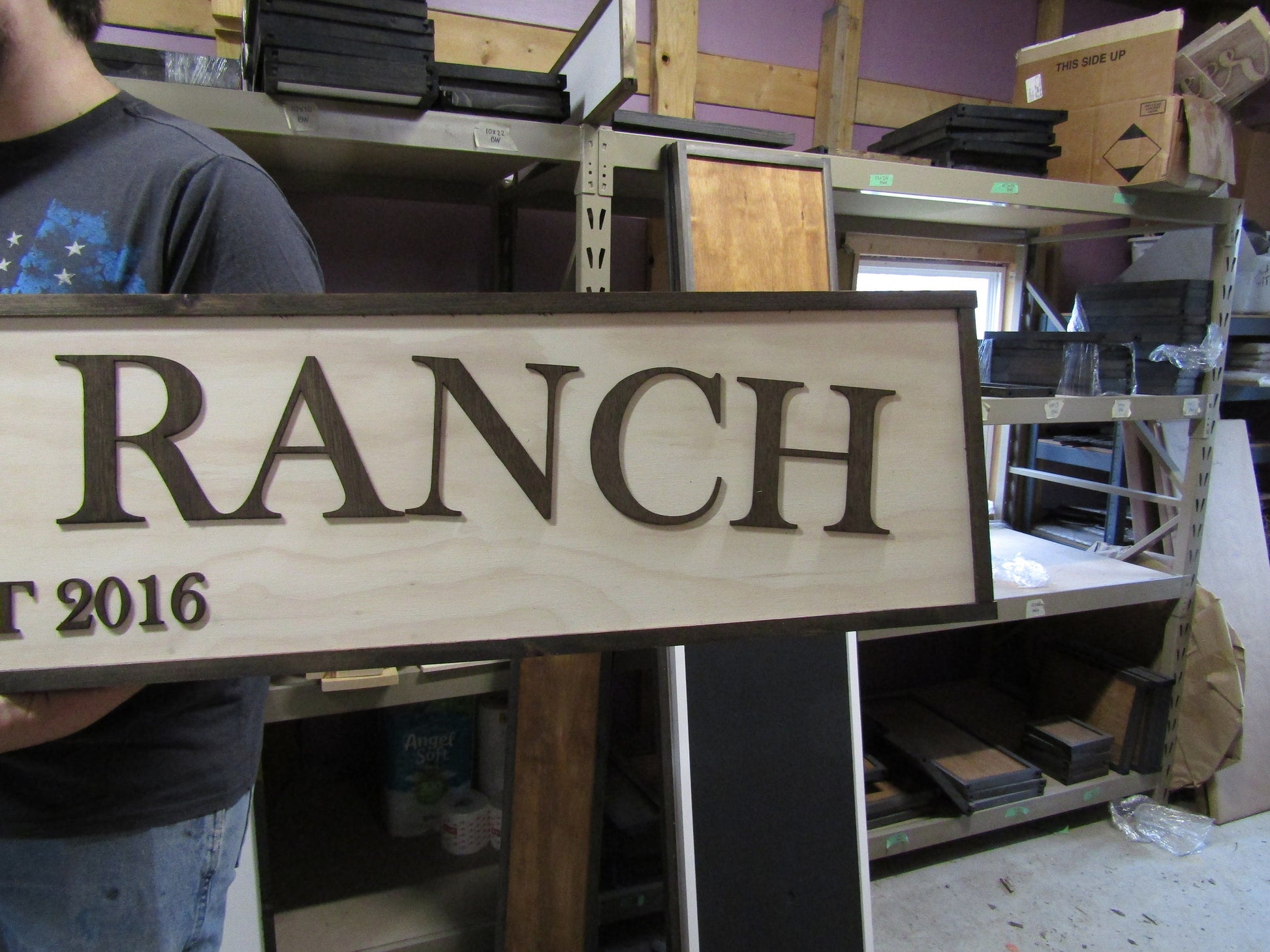 Large Custom Ranch Sign Over-sized Rustic Wood Laser Cut Out 3D Extra Large Sign Footstepsinthepast Established Homestead Handmade Farm