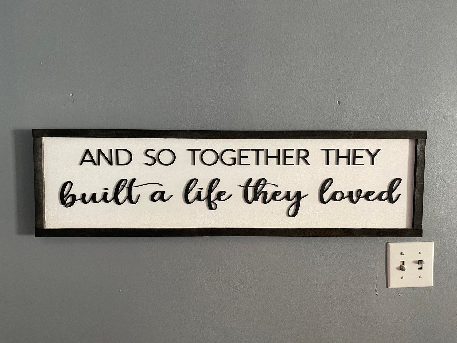 And Together They Built A Life They Loved Large Family Sign Wood Fireplace Living Dining Room Shabby Cottage Chic Farmhouse Rustic Decor
