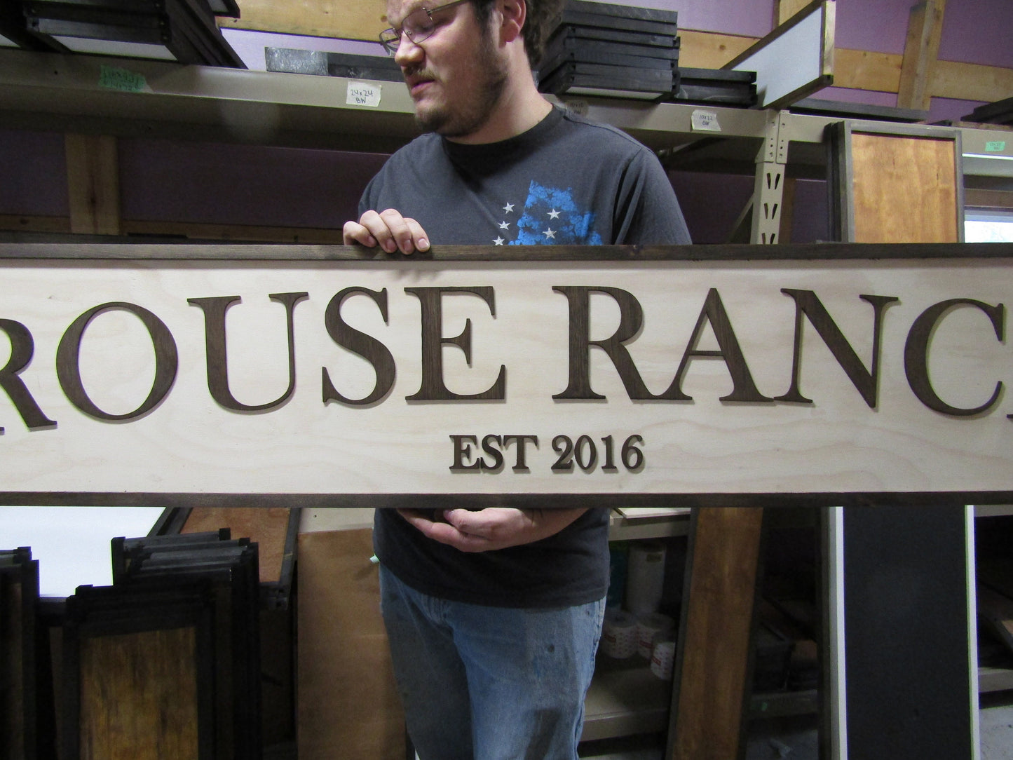 Large Custom Ranch Sign Over-sized Rustic Wood Laser Cut Out 3D Extra Large Sign Footstepsinthepast Established Homestead Handmade Farm