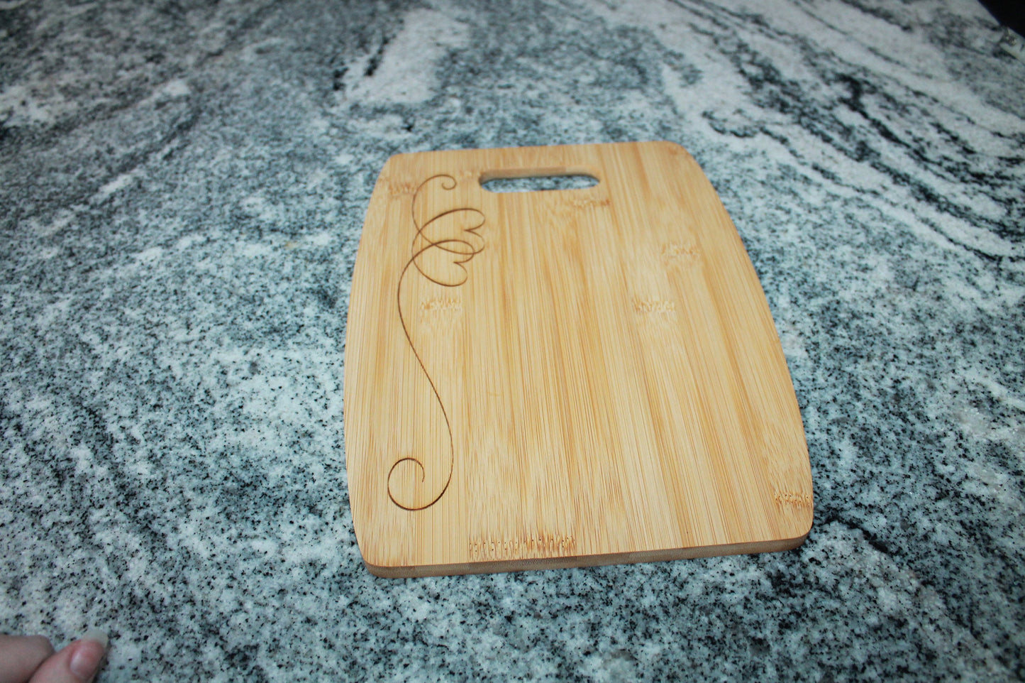 Wooden Engraved Cutting Board Two Hearts Engaged Wedding Gift New Home Pretty Curl Laser Engraved Heart Valentines Day Cook Hardwood