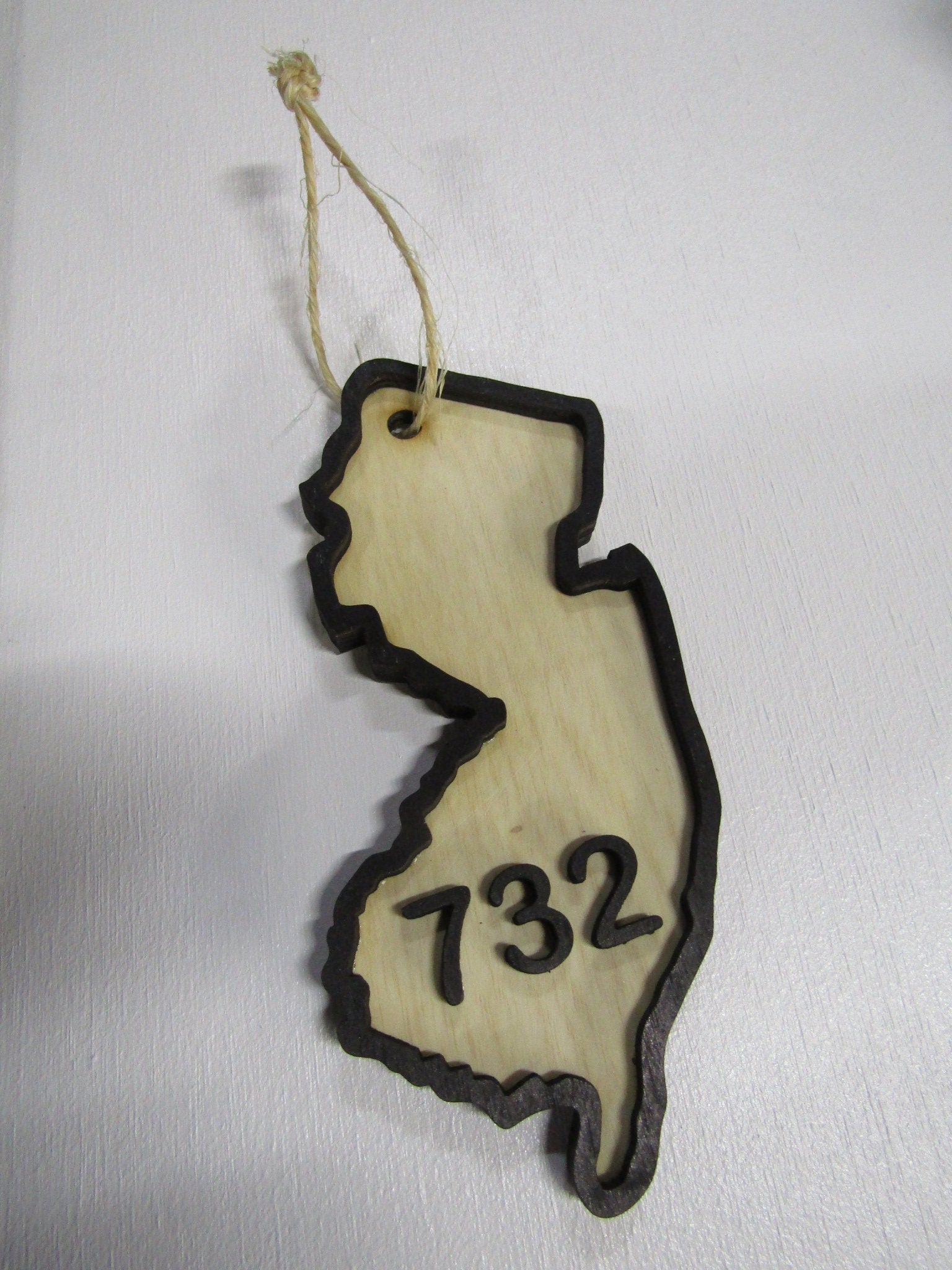 Custom State Raised Area Code Raised Sign New Jersey 732 3D Wood Your Words Custom Wooden Words Laser Cut Out Wood Cut Out Home Couples