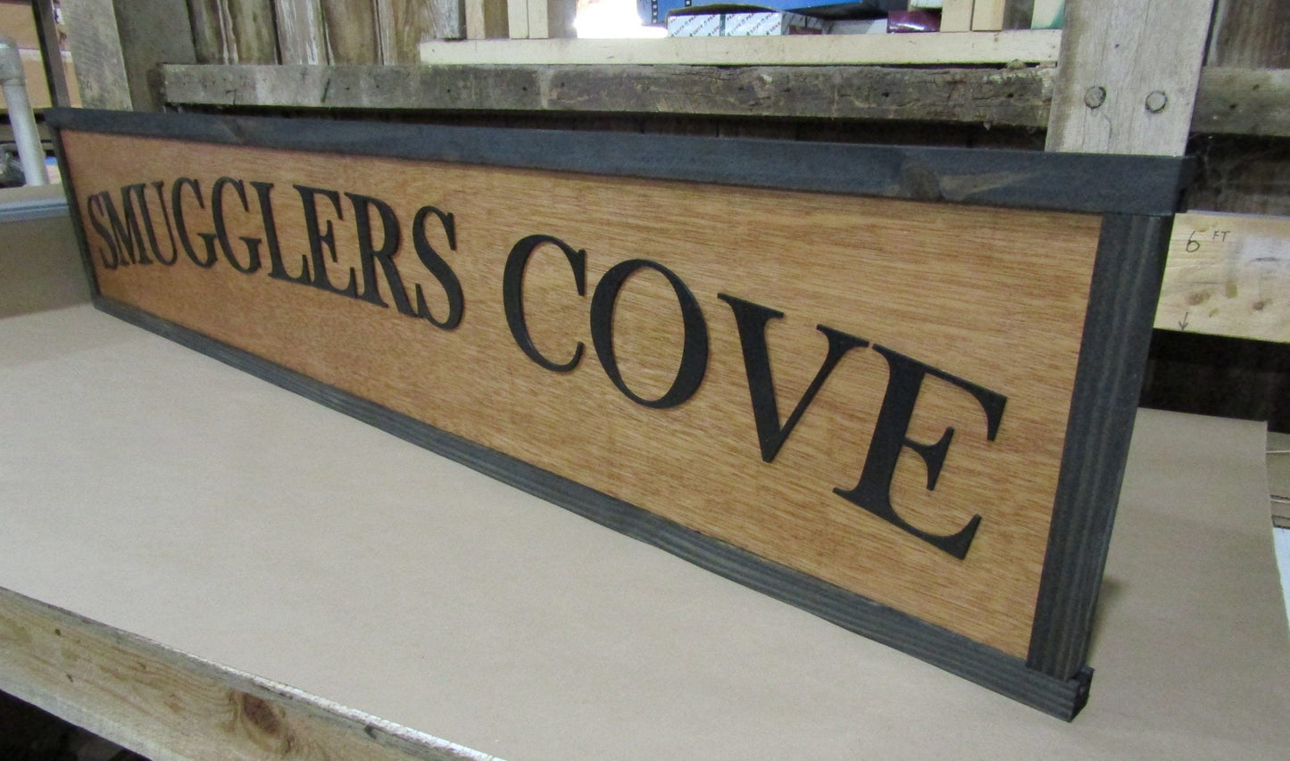 Large Custom Wood Sign Cove Bar Grill Pop Shop Over-sized Rustic Business Logo Wood Laser Cut Out 3D Extra Large Sign Handmade Personalized