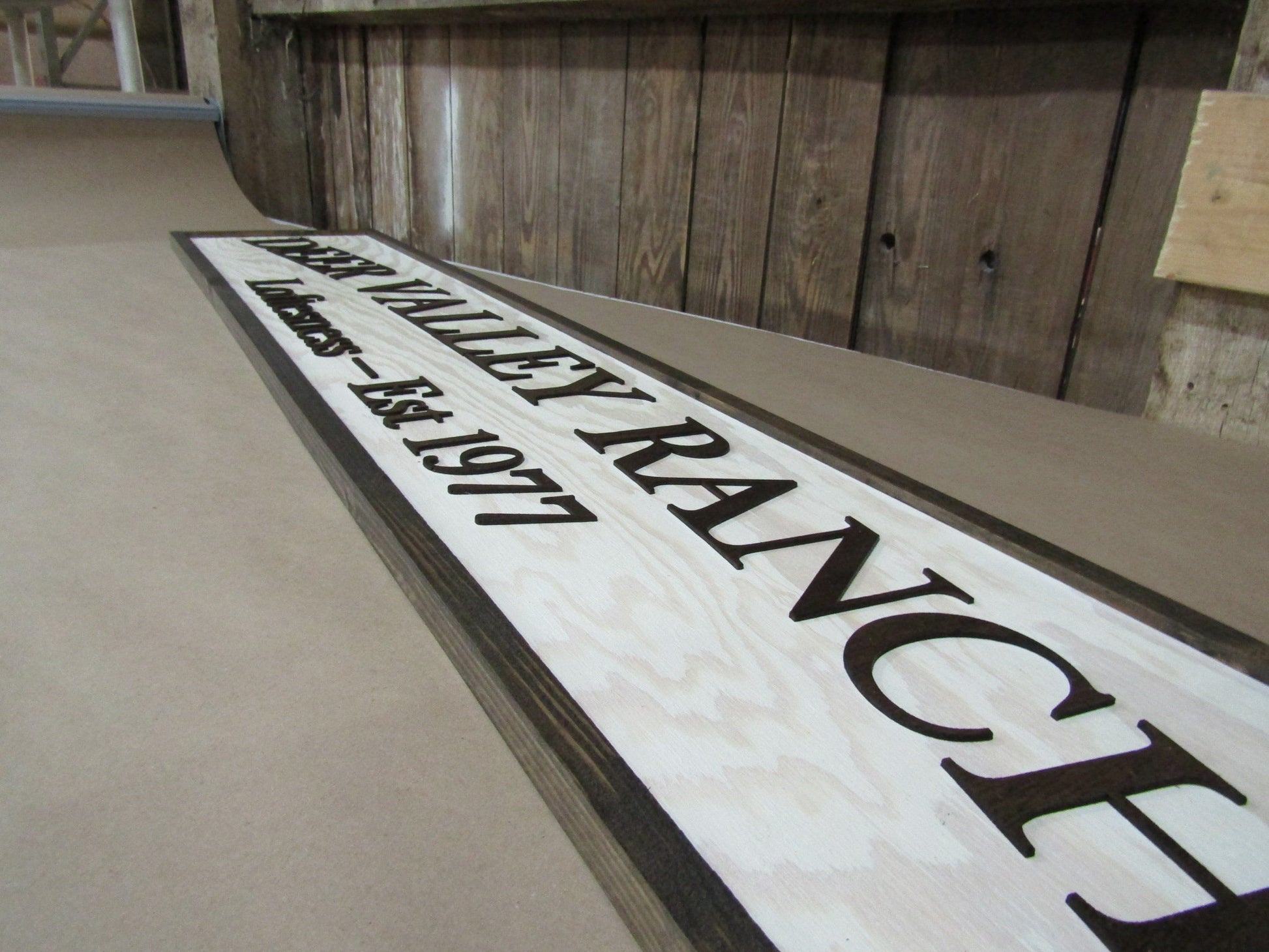 Large Custom Deer Ranch Sign Wooden Over-sized Rustic Business Logo Wood Laser Cut Out 3D Made to Order Signage Entrance Personalized XL
