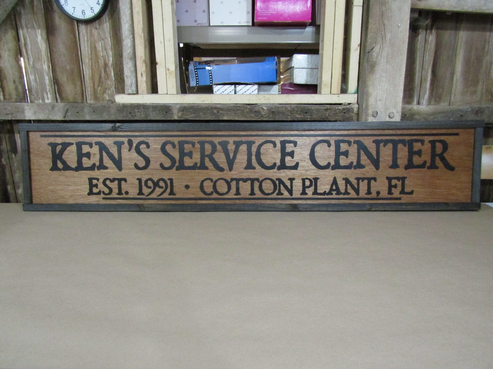 Service Center Sign Wooden Signage Large Oversized Store Front Sign HVAC Handyman Dad Grandpa Gift Custom Personalized Open Entrance 3D Sign