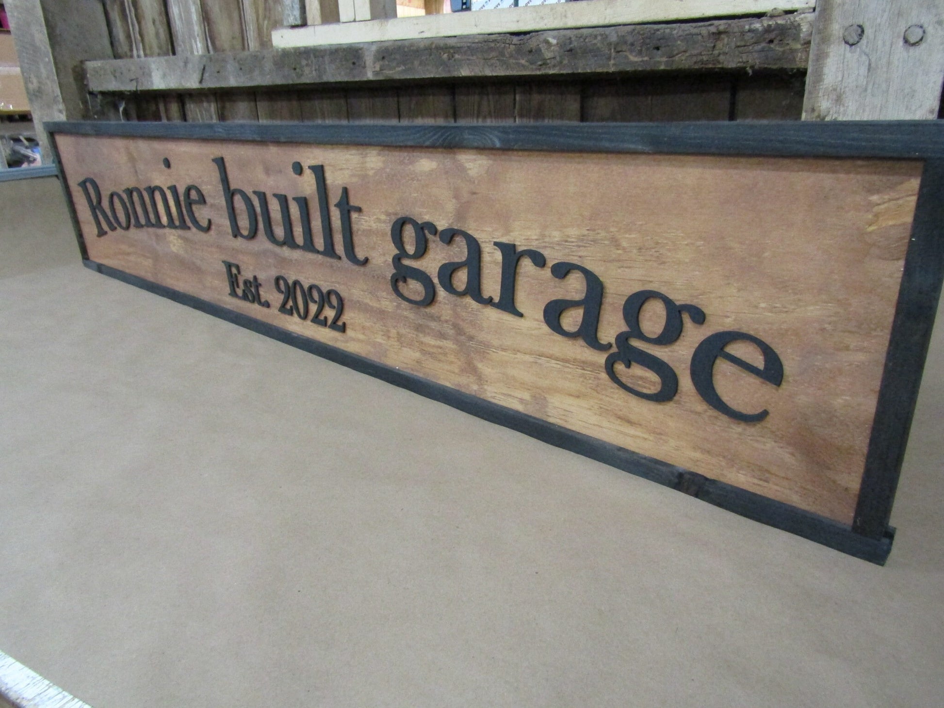 Dad Guy Gift Father's Day Grandpas Garage Signage Rustic Ranch Established Wood Sign Man Cave Outdoorsman Tool Shed Handmade Personalized