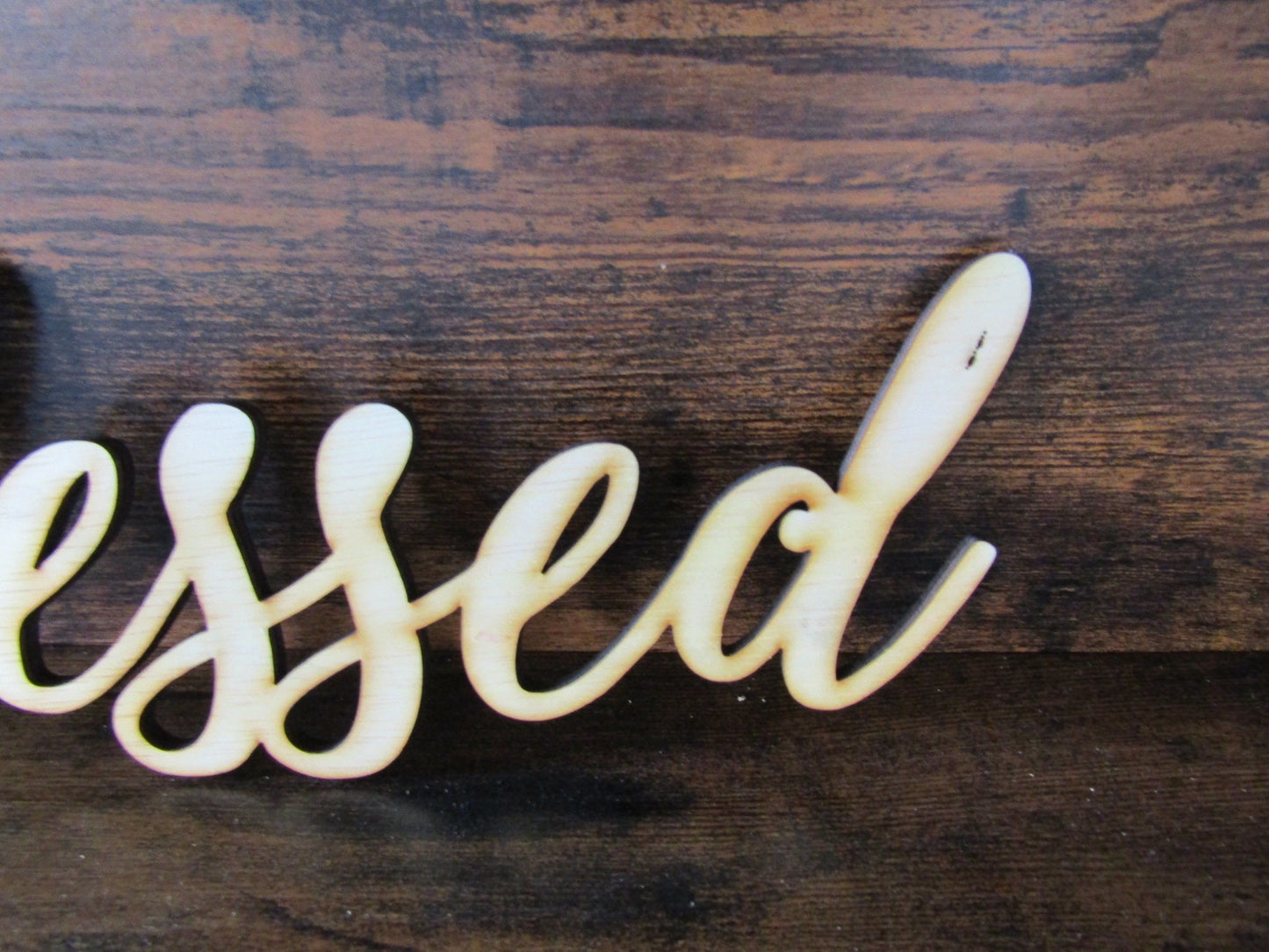 Blessed Wreath Sign Laser Cut Out Blessed Sign Blessed Cutout DIY Wood Word Craft Laser Cut Wood Word Wooden Decor Birch Natural Wall Art