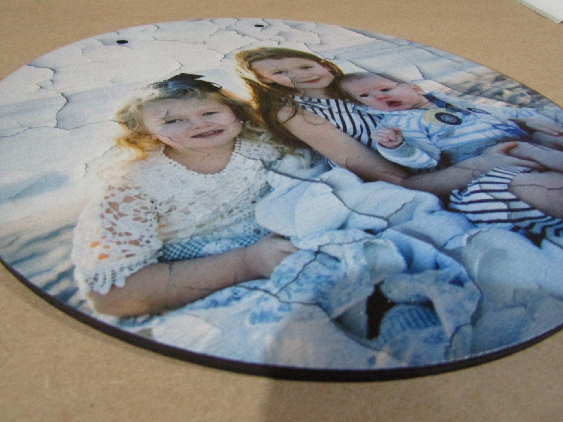 Texture Photo Printed On Wood Round Circle Custom Your Photo Large Rustic Personalized Gift Idea Wood Print Wood Photo Home Decor Family